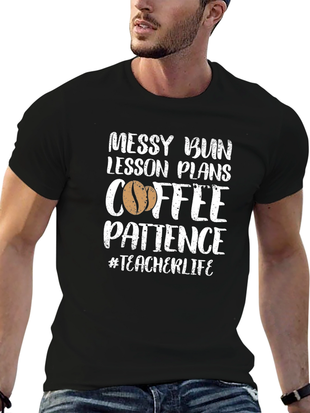 Messy Bun Coffee Teacher Life T-Shirt