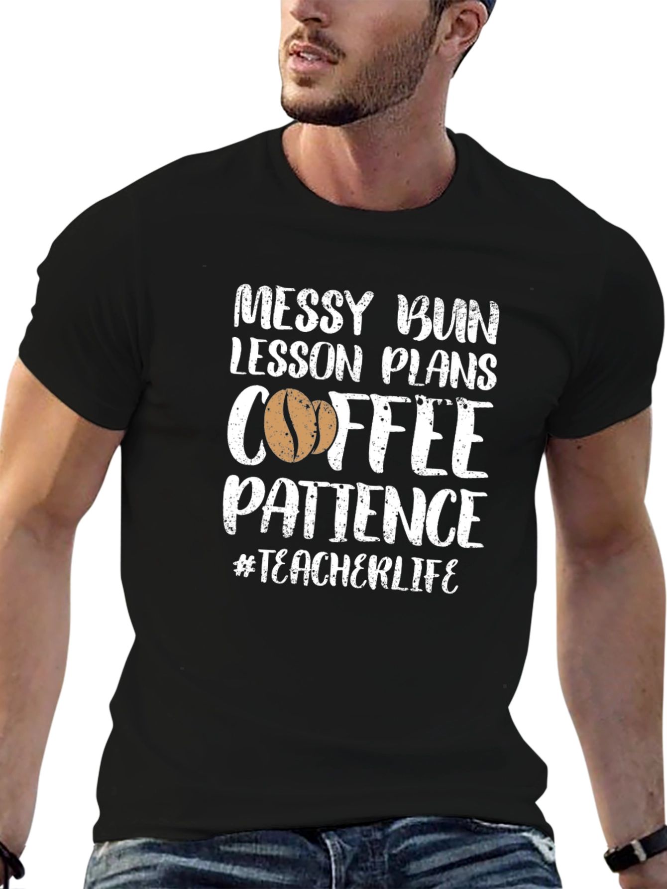 Messy Bun Coffee Teacher Life T-Shirt