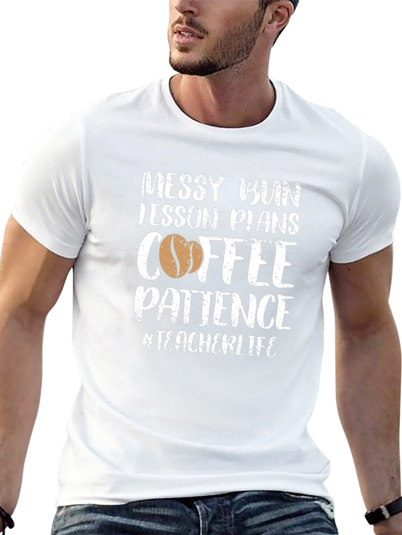 Messy Bun Coffee Teacher Life T-Shirt