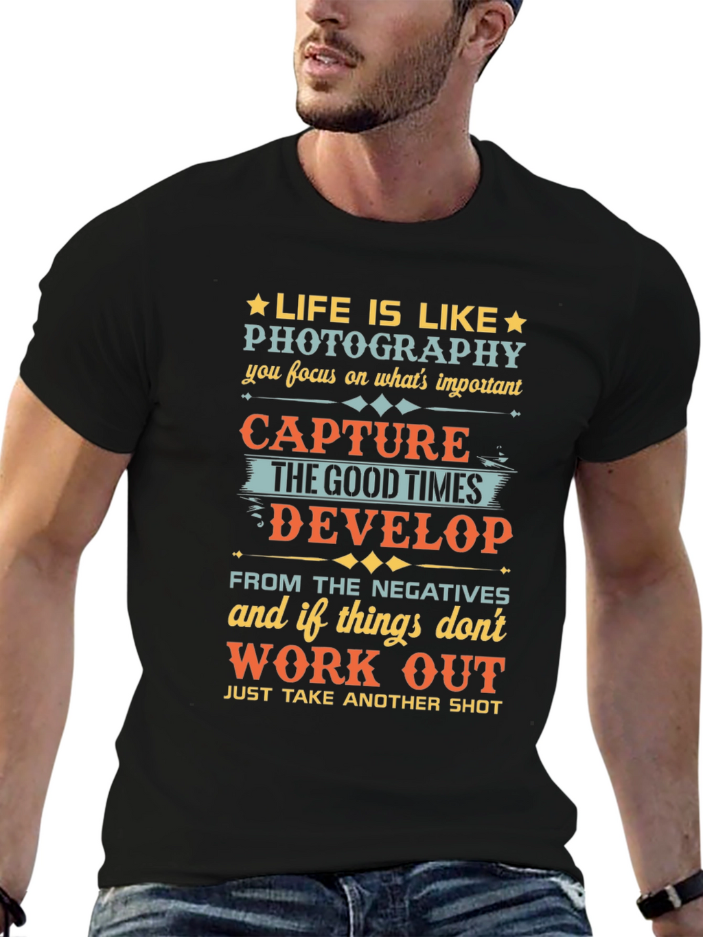Life is Like Photography Black Graphic Tee