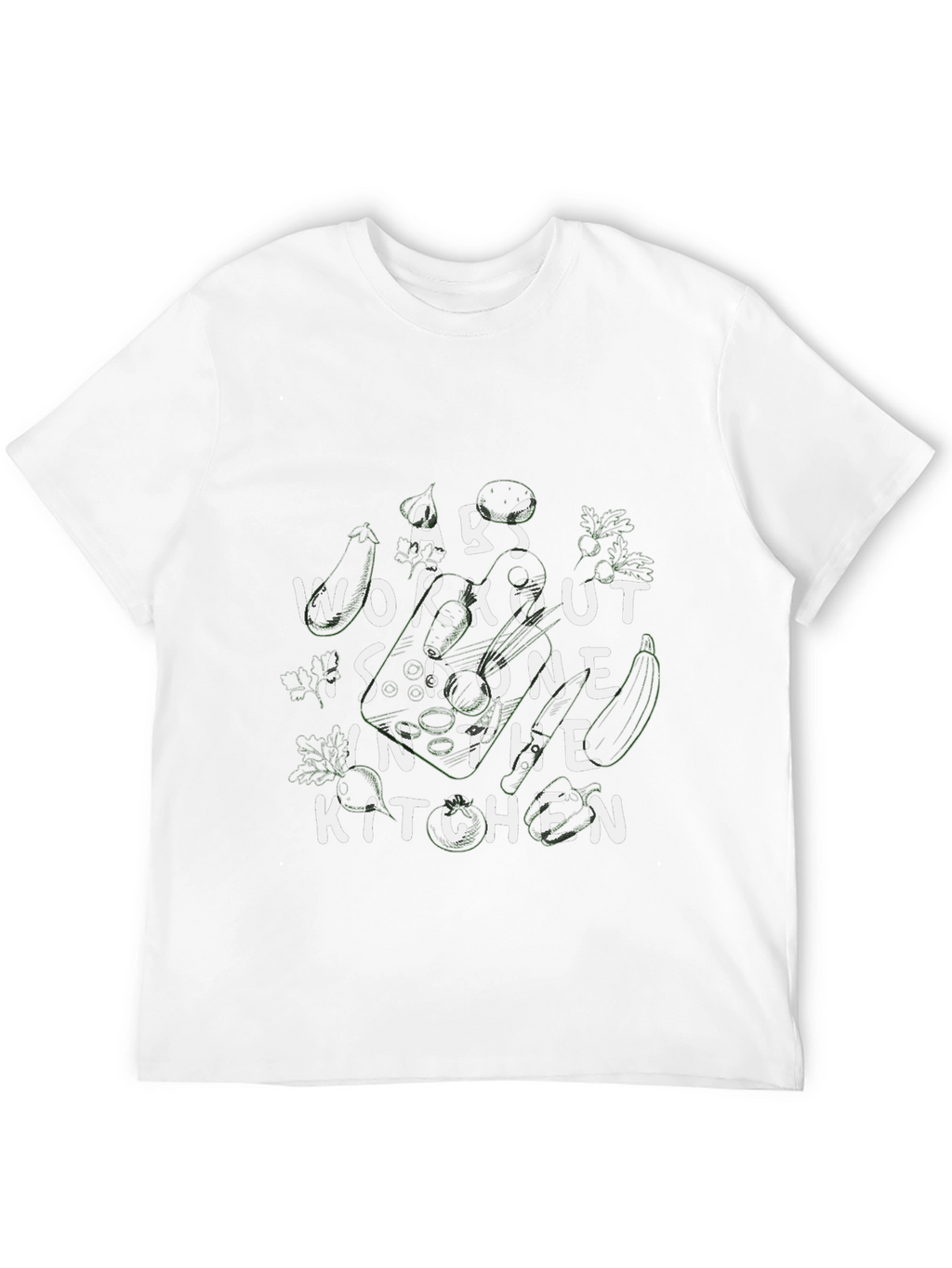 Abs Workout Kitchen Black Graphic T-Shirt