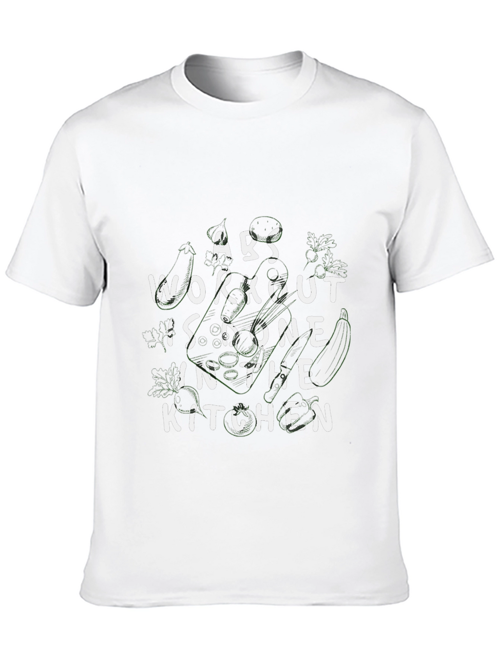 Abs Workout Kitchen Black Graphic T-Shirt