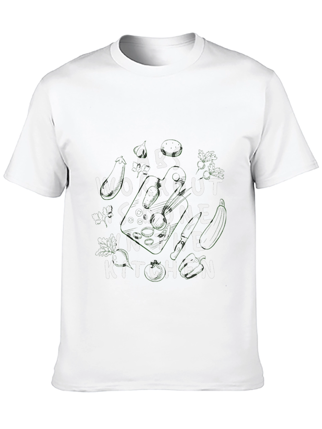 Abs Workout Kitchen Black Graphic T-Shirt