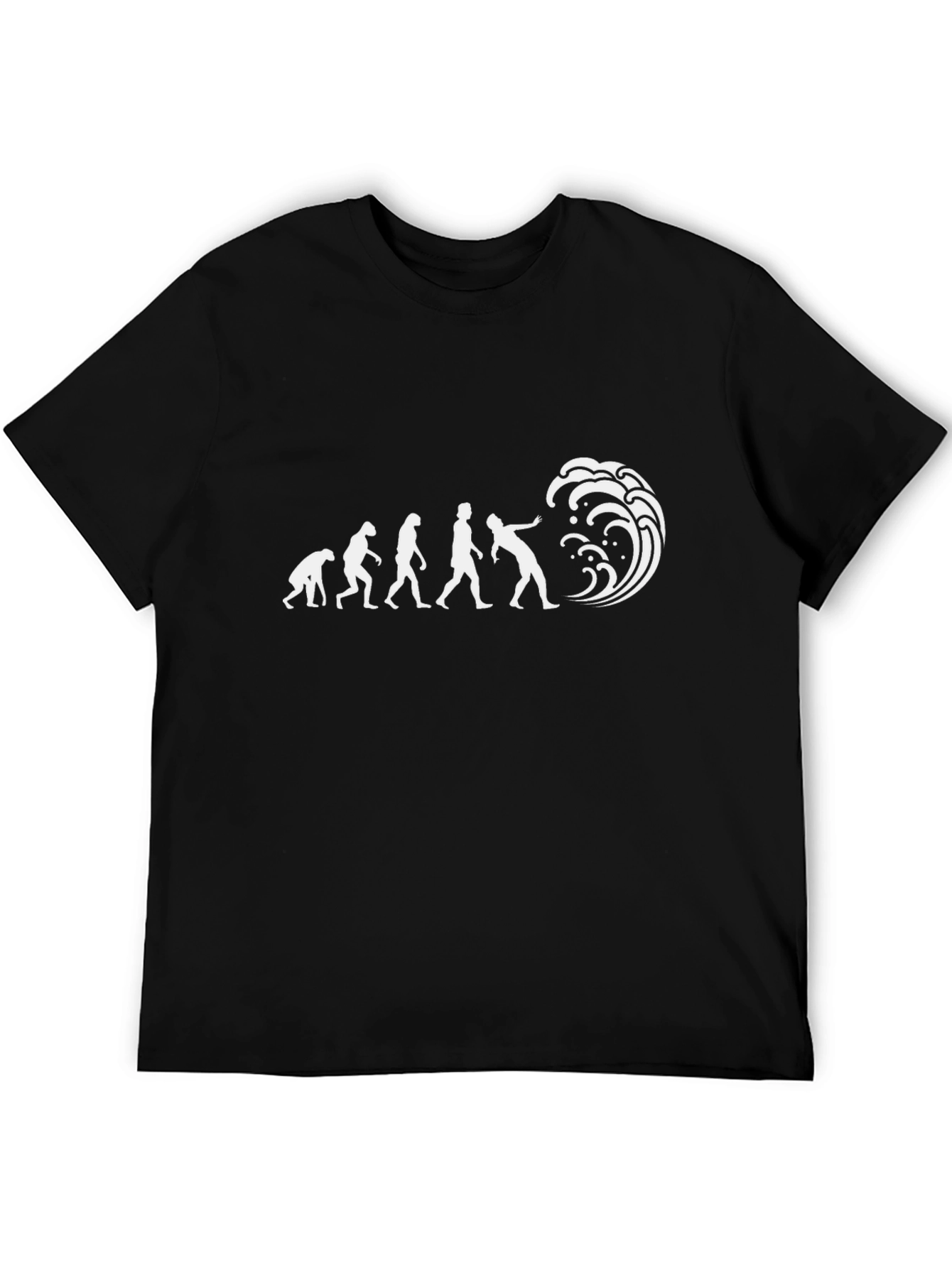 Evolution of Surfing Black T-Shirt