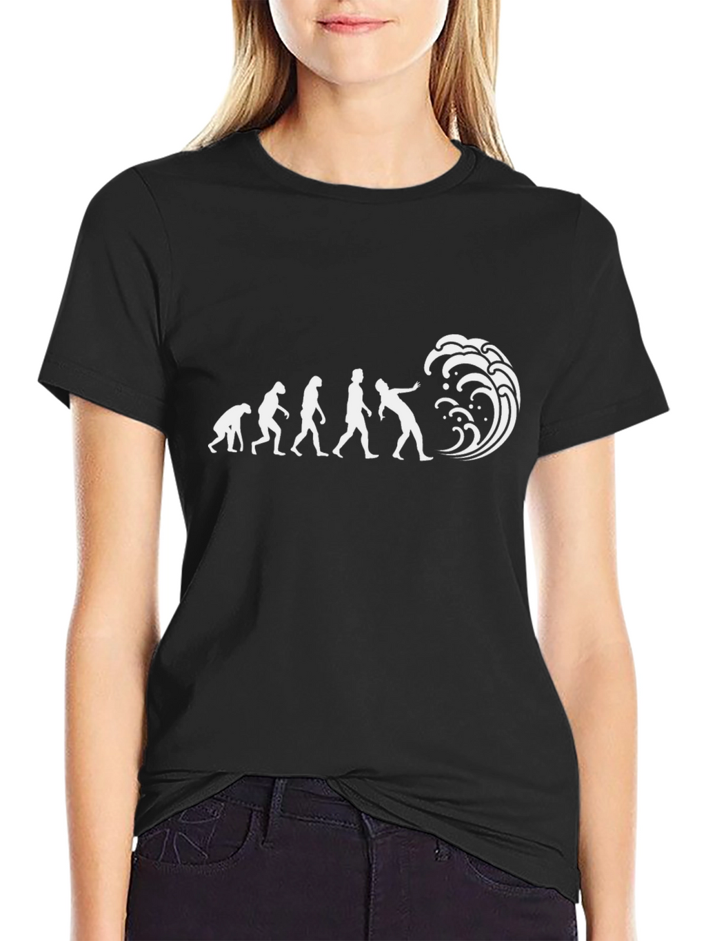 Evolution of Surfing Black T-Shirt