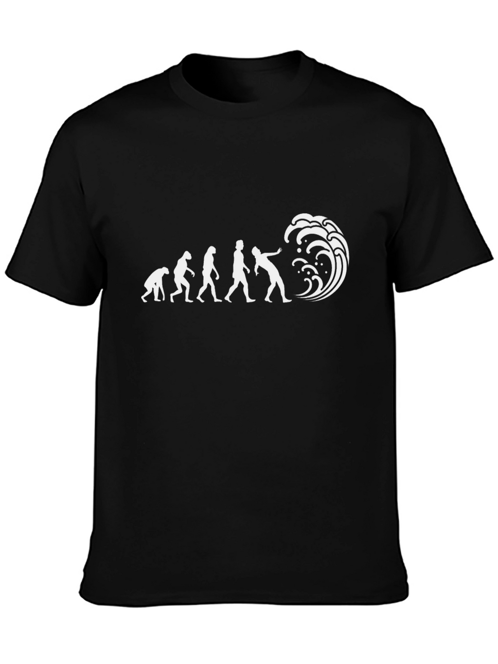 Evolution of Surfing Black T-Shirt