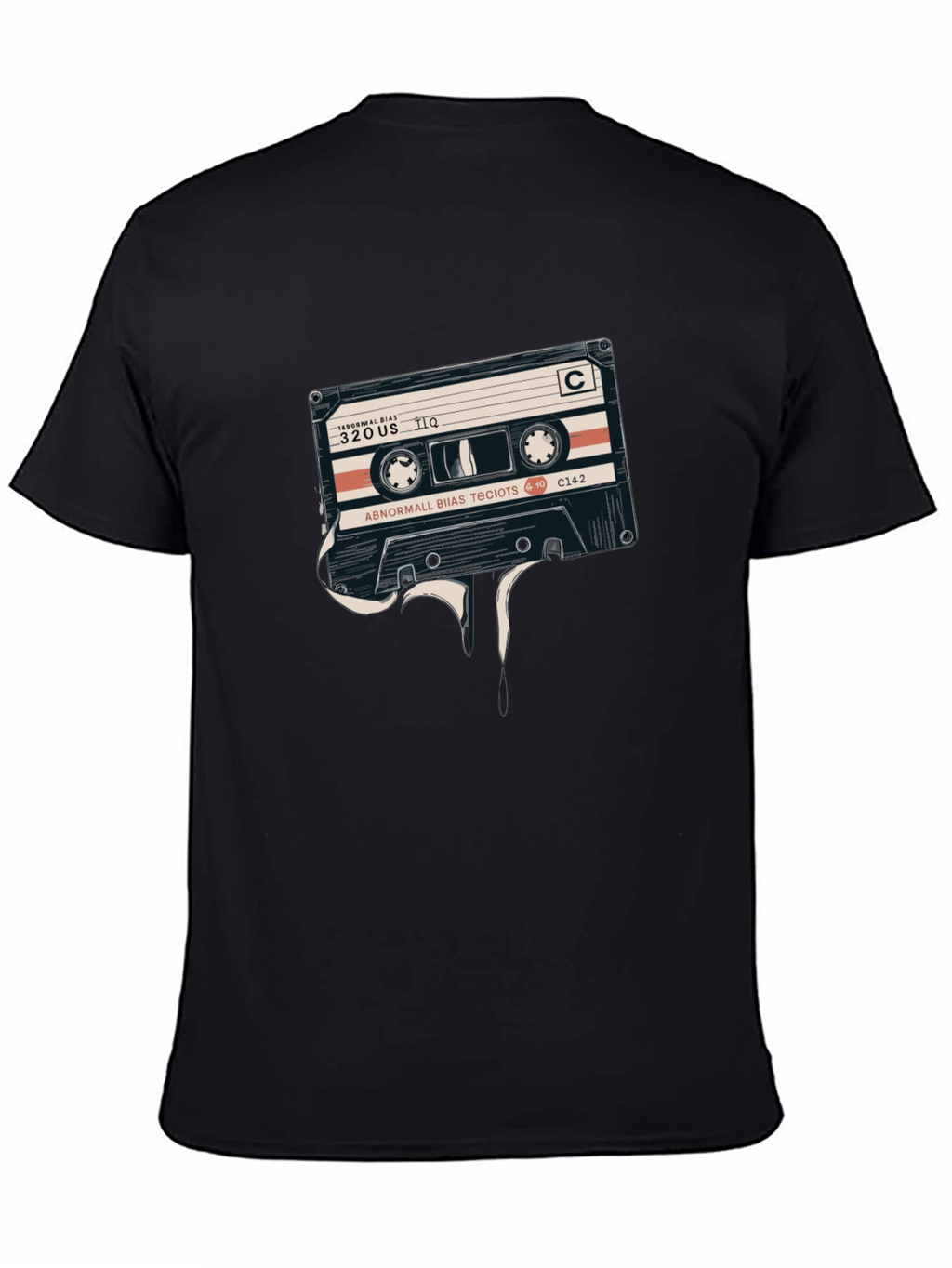 Retro Cassette Tape Graphic Tee - Black