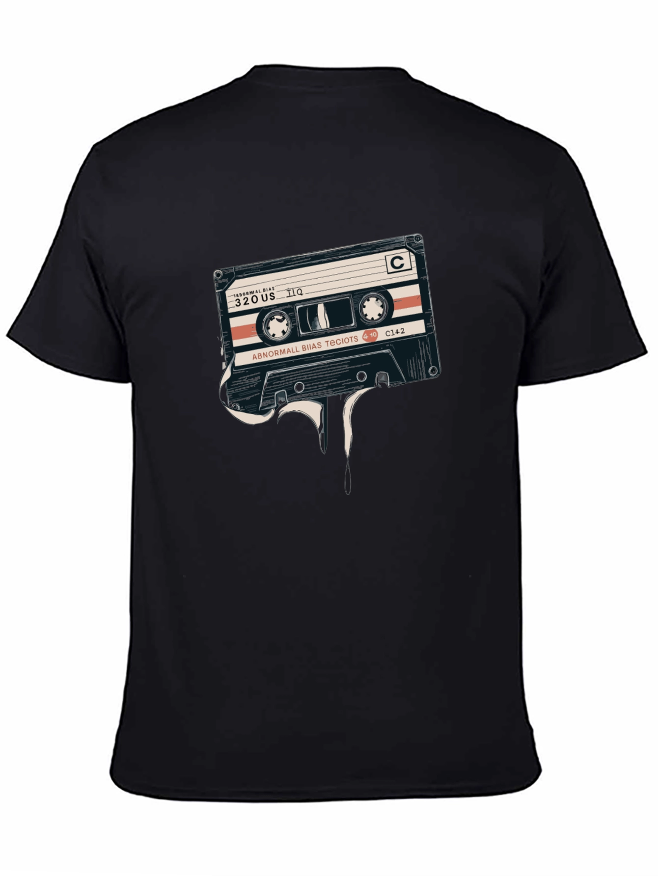 Retro Cassette Tape Graphic Tee - Black