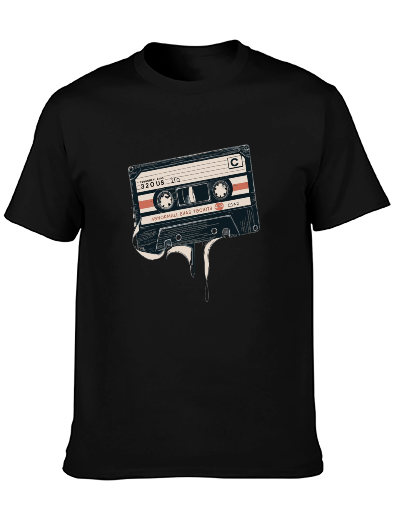 Retro Cassette Tape Graphic Tee - Black