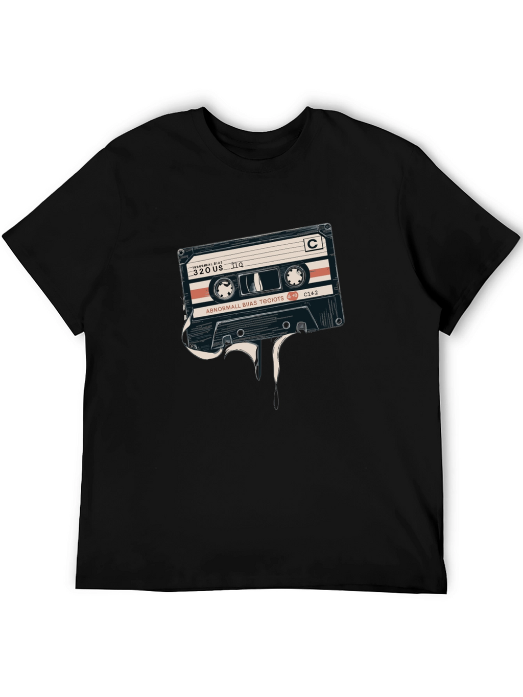 Retro Cassette Tape Graphic Tee - Black