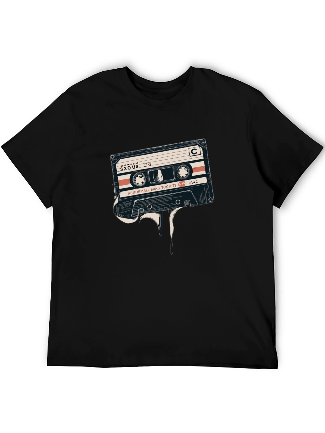 Retro Cassette Tape Graphic Tee - Black