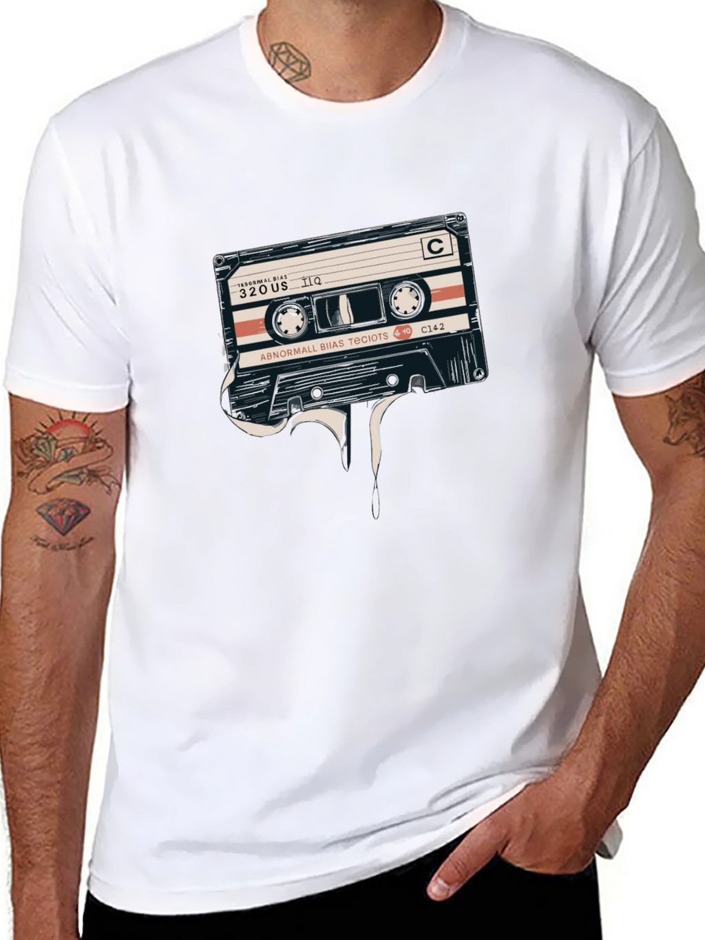 Retro Cassette Tape Graphic Tee - Black