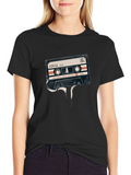Retro Cassette Tape Graphic Tee - Black