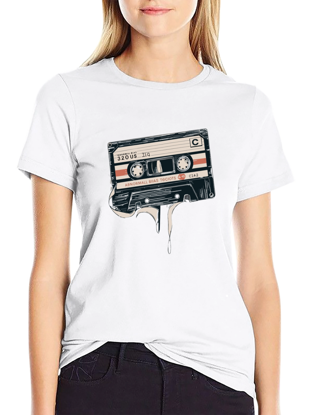 Retro Cassette Tape Graphic Tee - Black