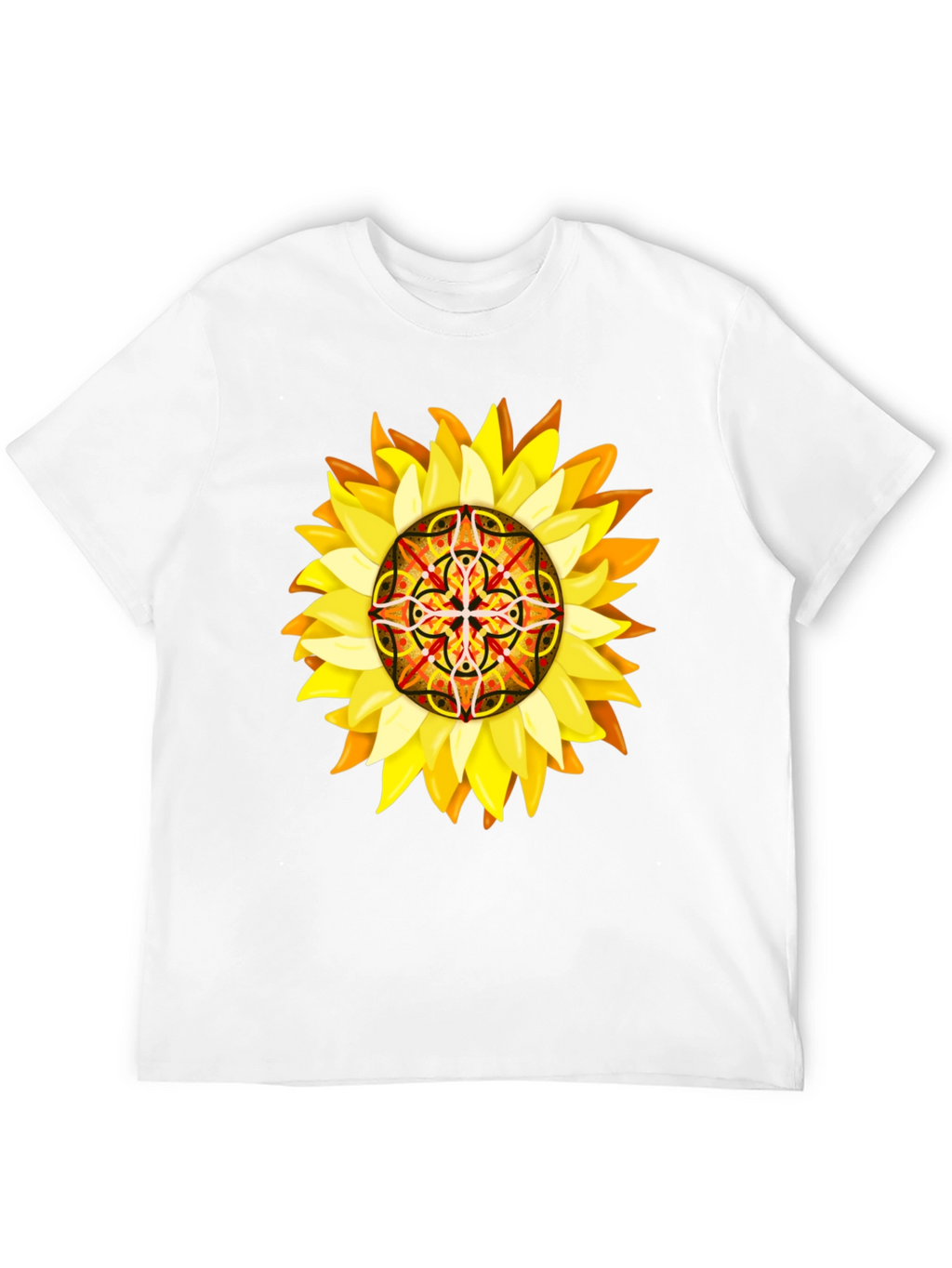 Sunflower Mandala Graphic Tee - Unique Design