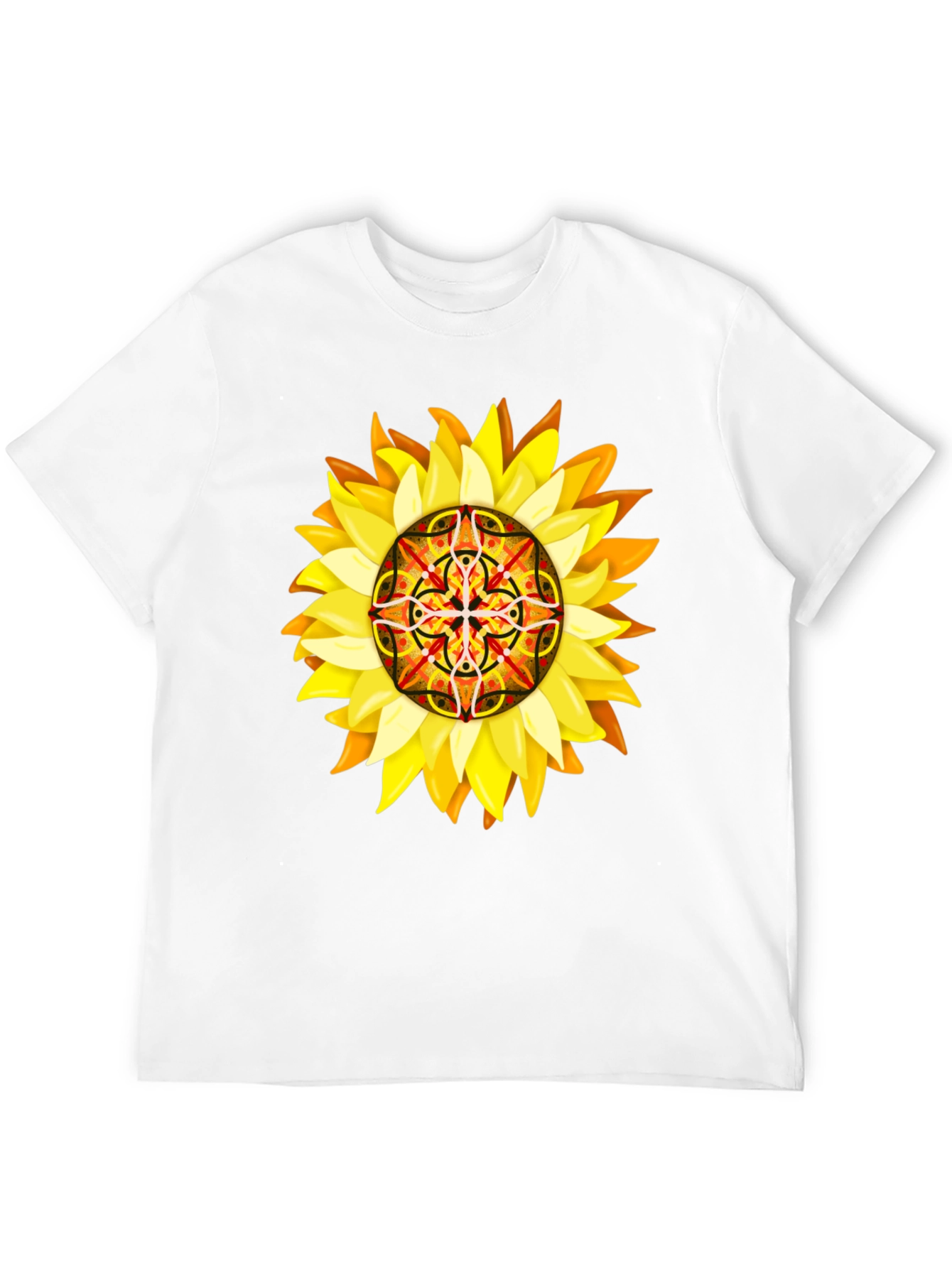 Sunflower Mandala Graphic Tee - Unique Design