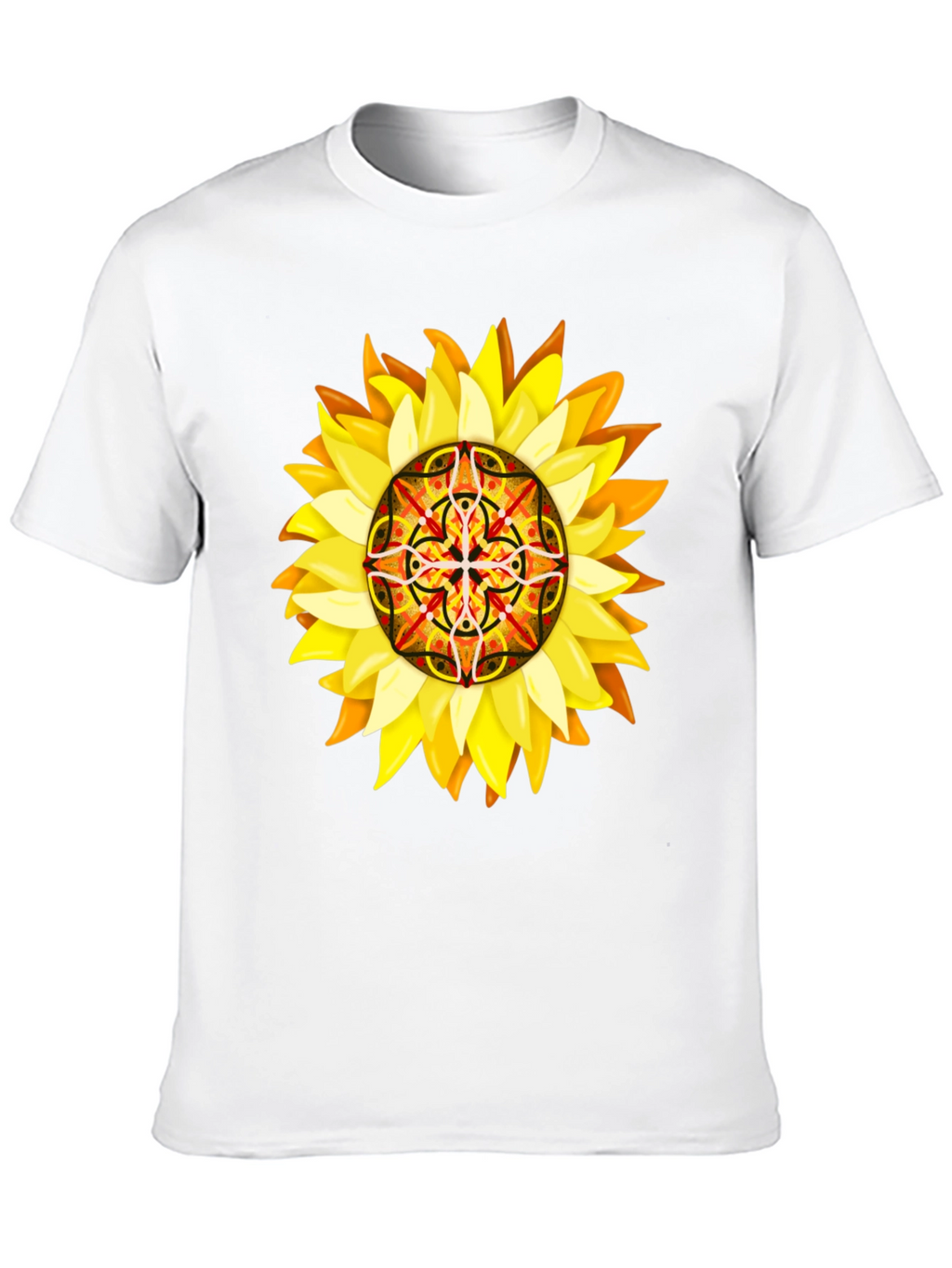 Sunflower Mandala Graphic Tee - Unique Design