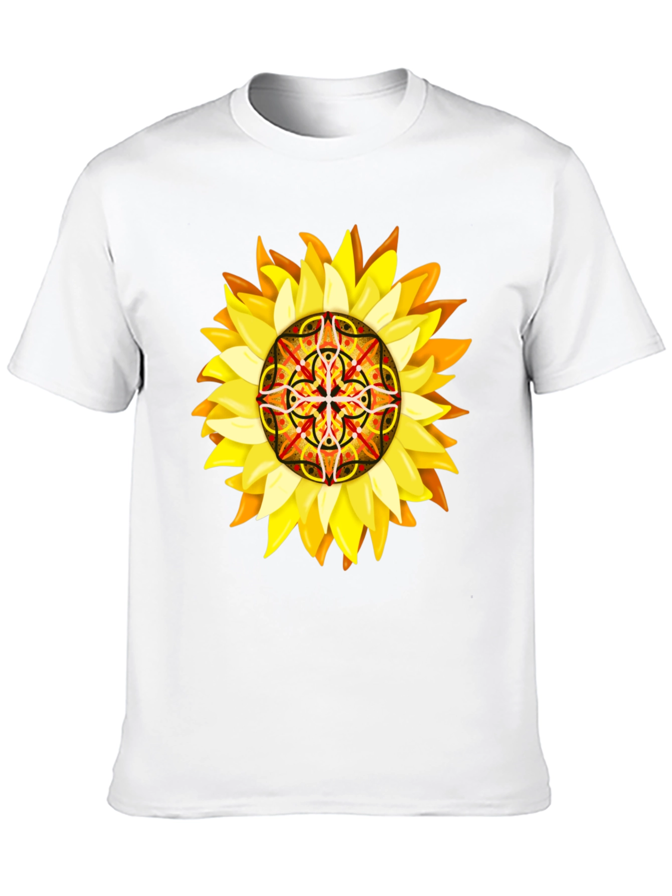 Sunflower Mandala Graphic Tee - Unique Design