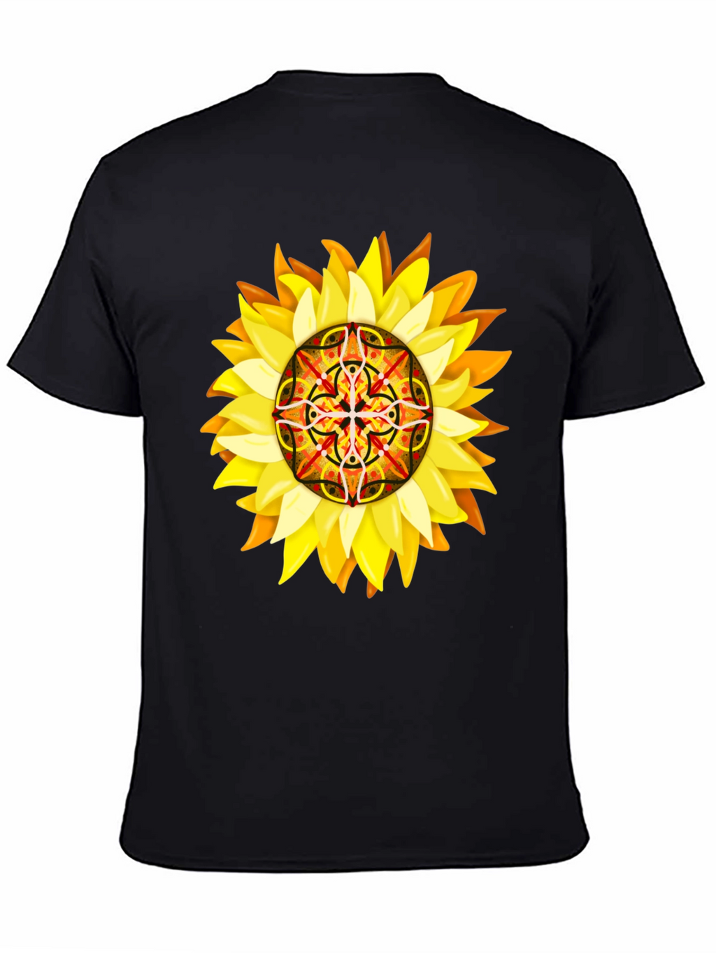 Sunflower Mandala Graphic Tee - Unique Design