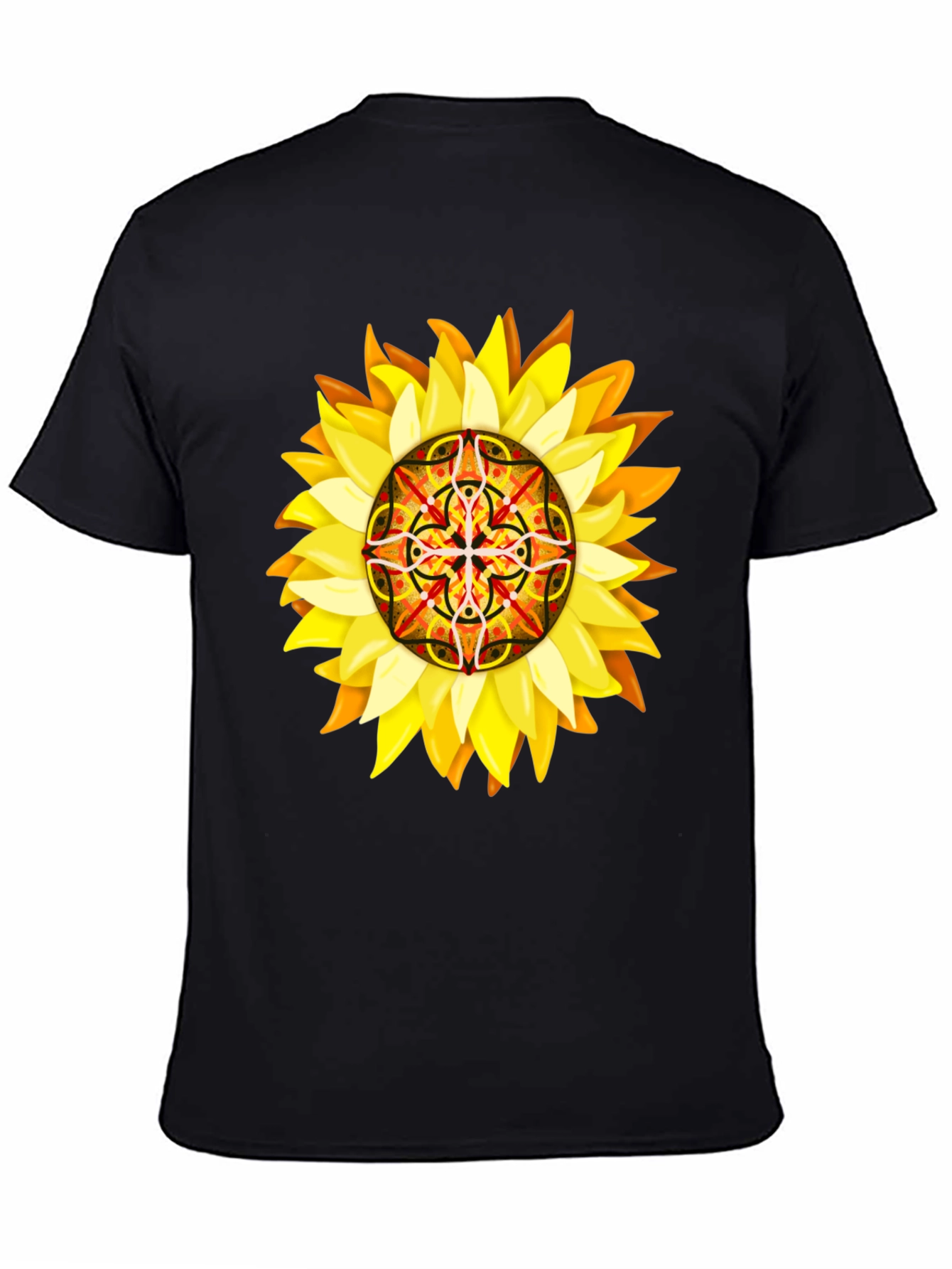 Sunflower Mandala Graphic Tee - Unique Design