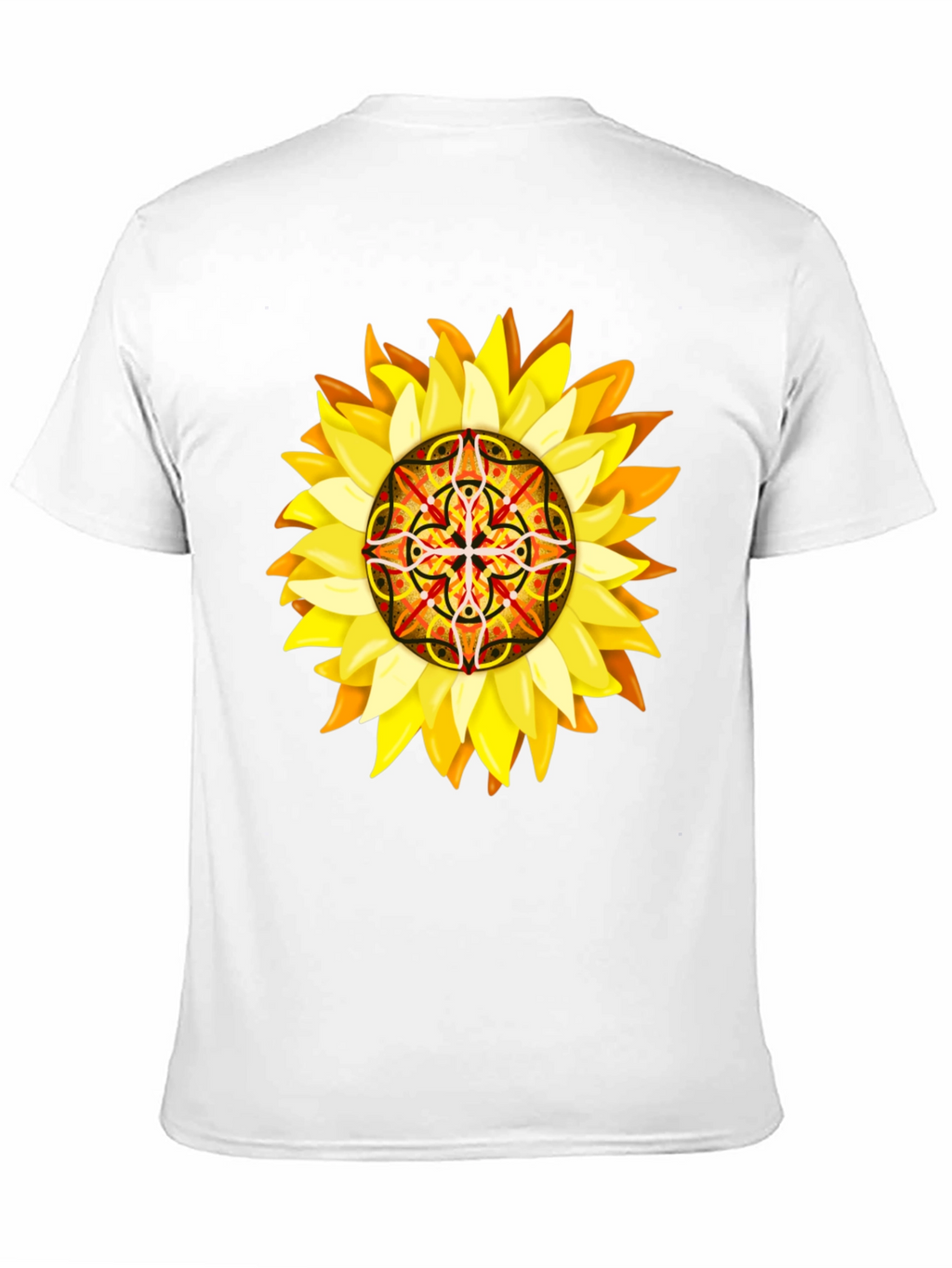 Sunflower Mandala Graphic Tee - Unique Design