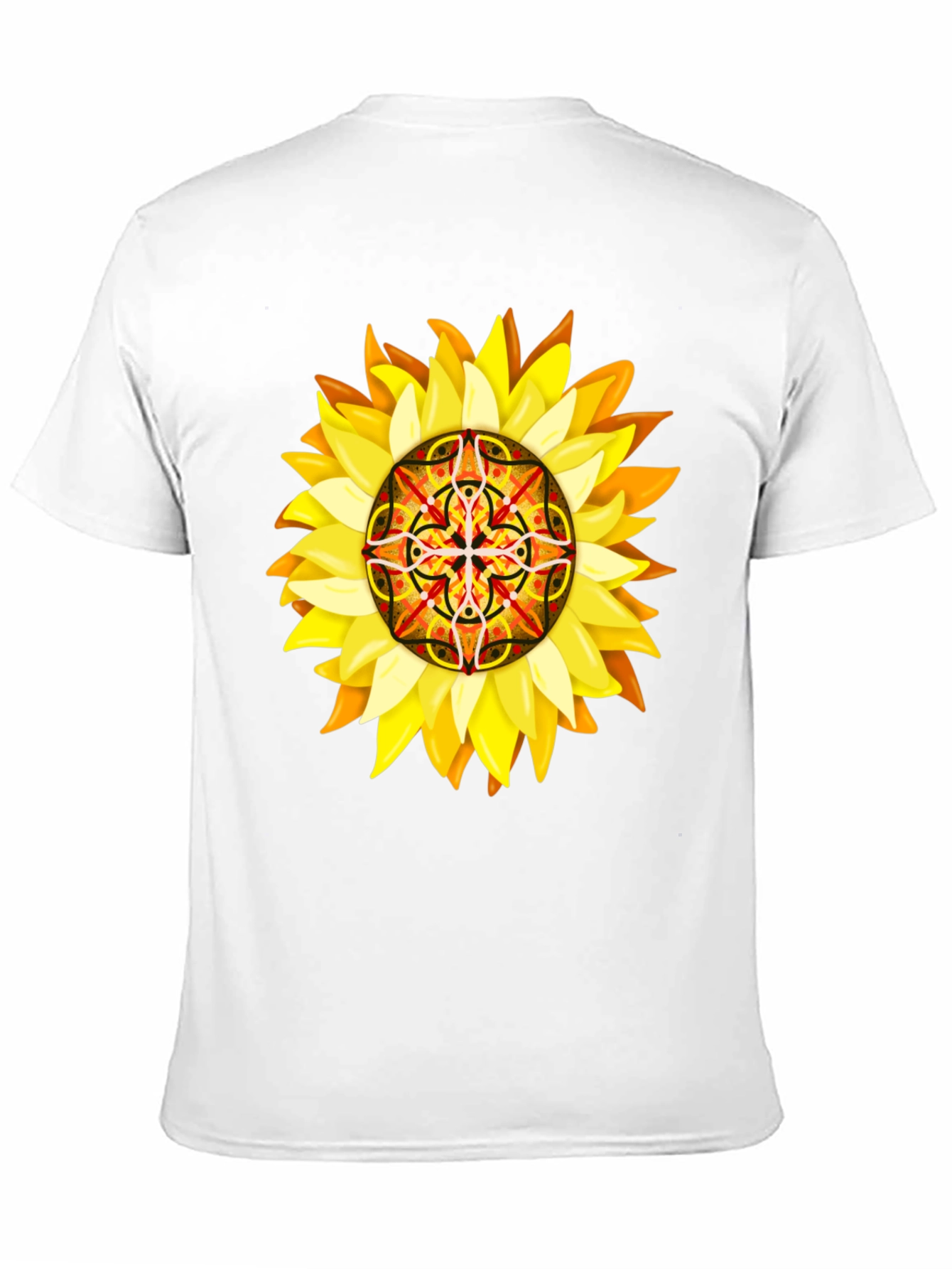 Sunflower Mandala Graphic Tee - Unique Design