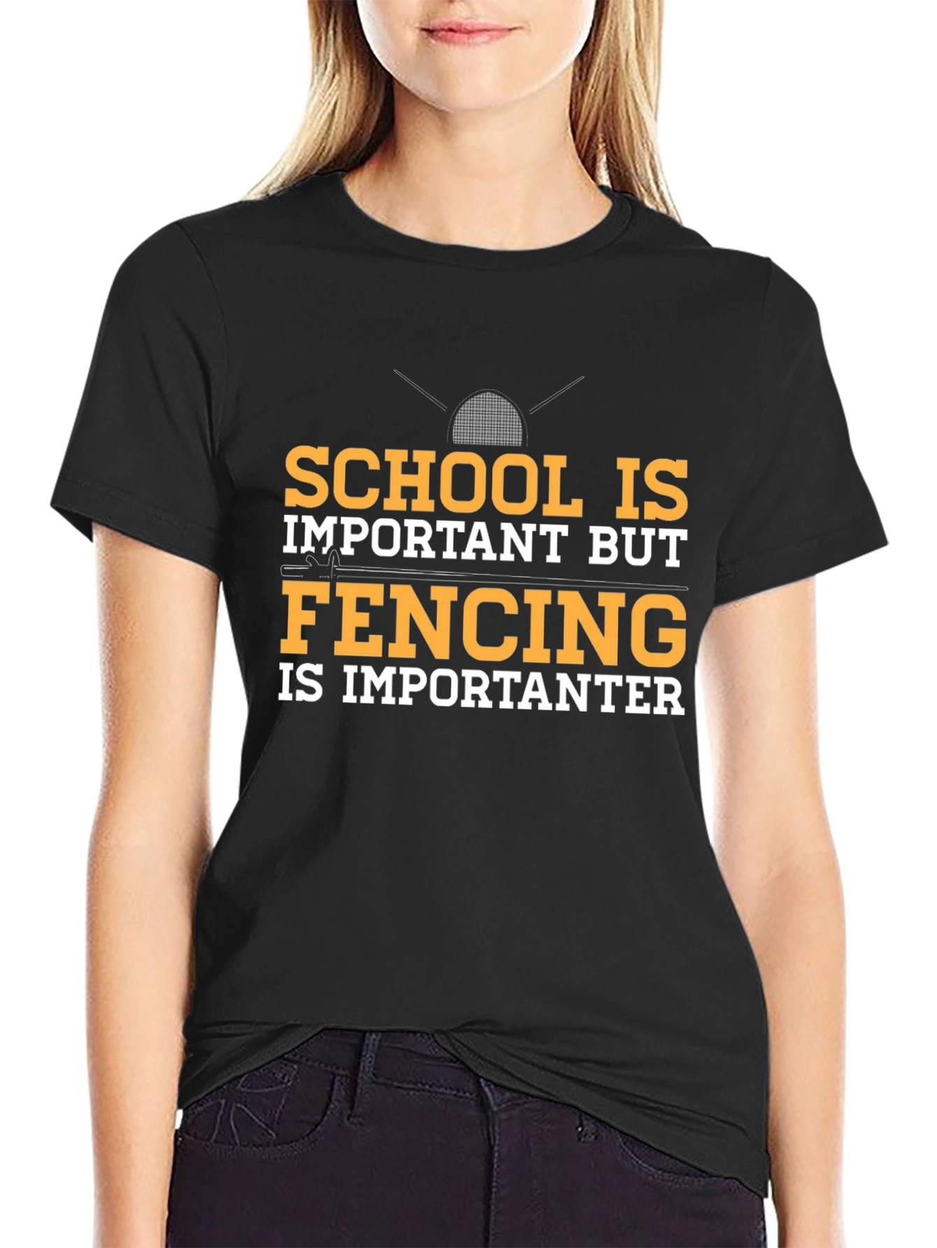 Funny Fencing T-Shirt: School Important Fencing Importanter