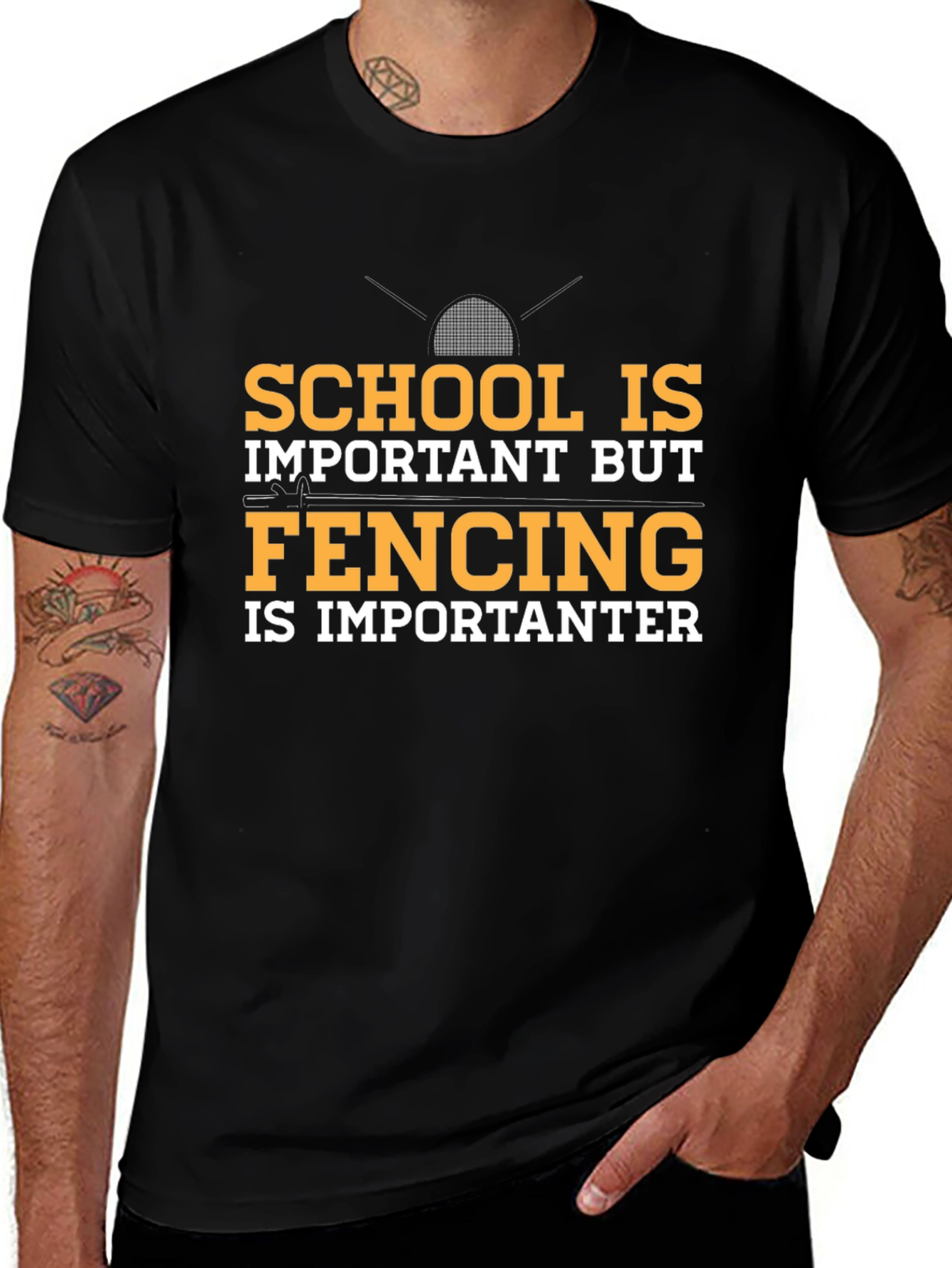 Funny Fencing T-Shirt: School Important Fencing Importanter