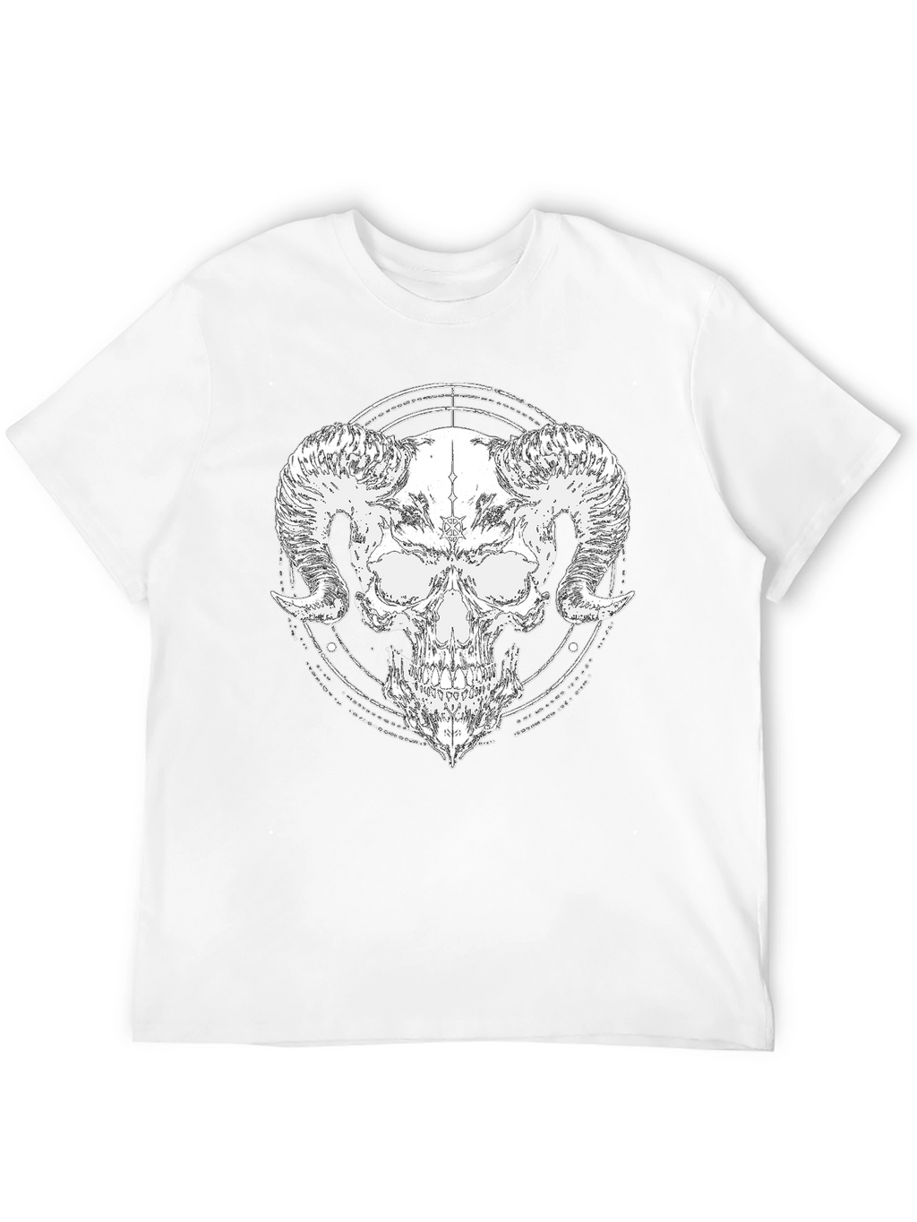 Skull Horn Graphic Black T-Shirt