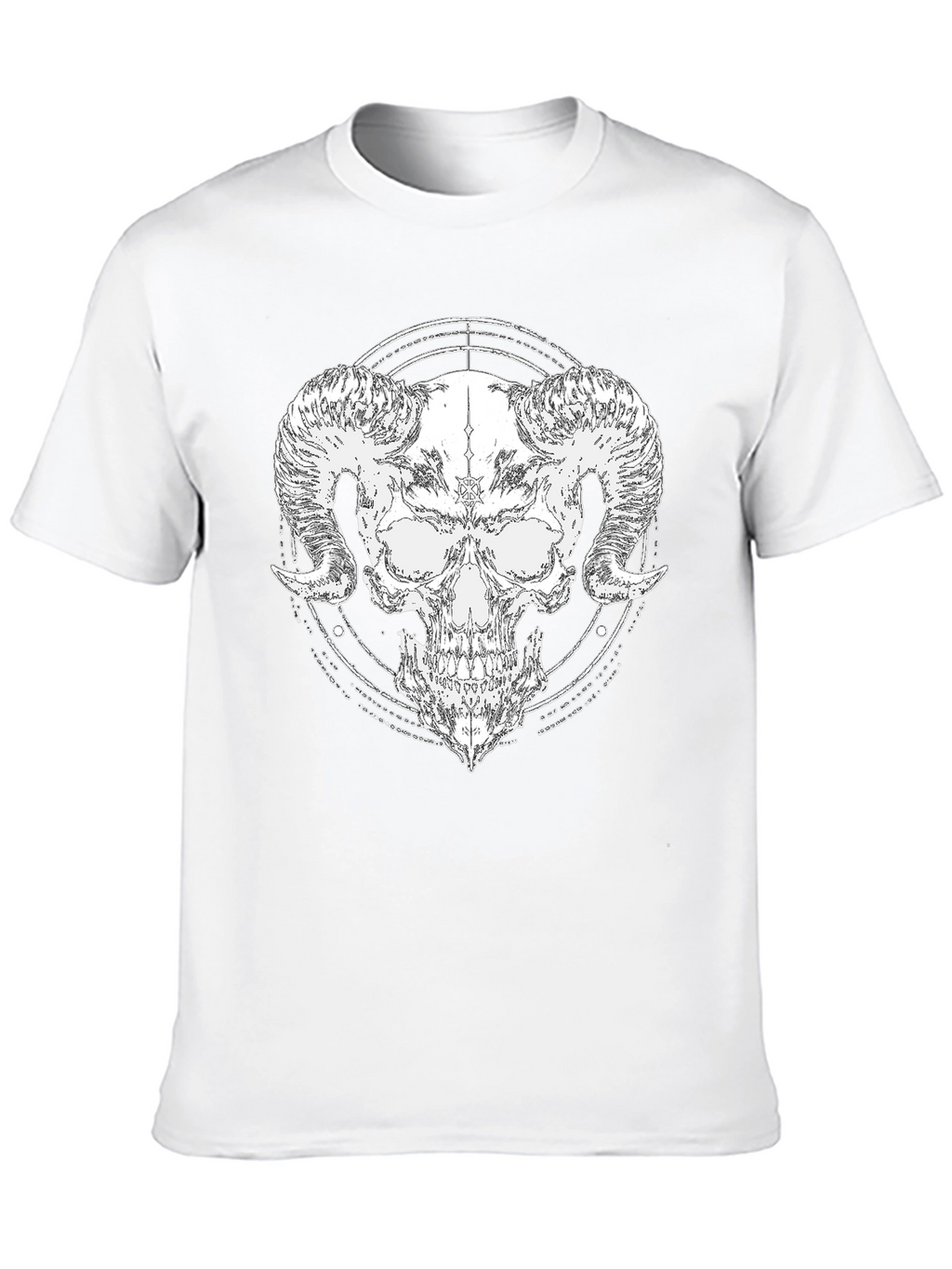 Skull Horn Graphic Black T-Shirt
