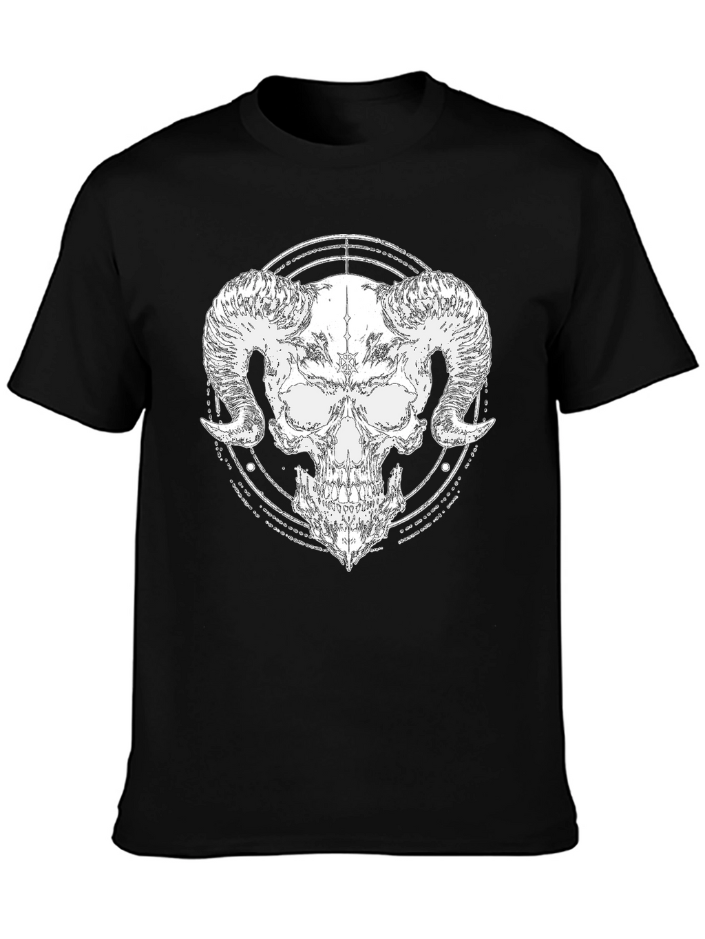 Skull Horn Graphic Black T-Shirt