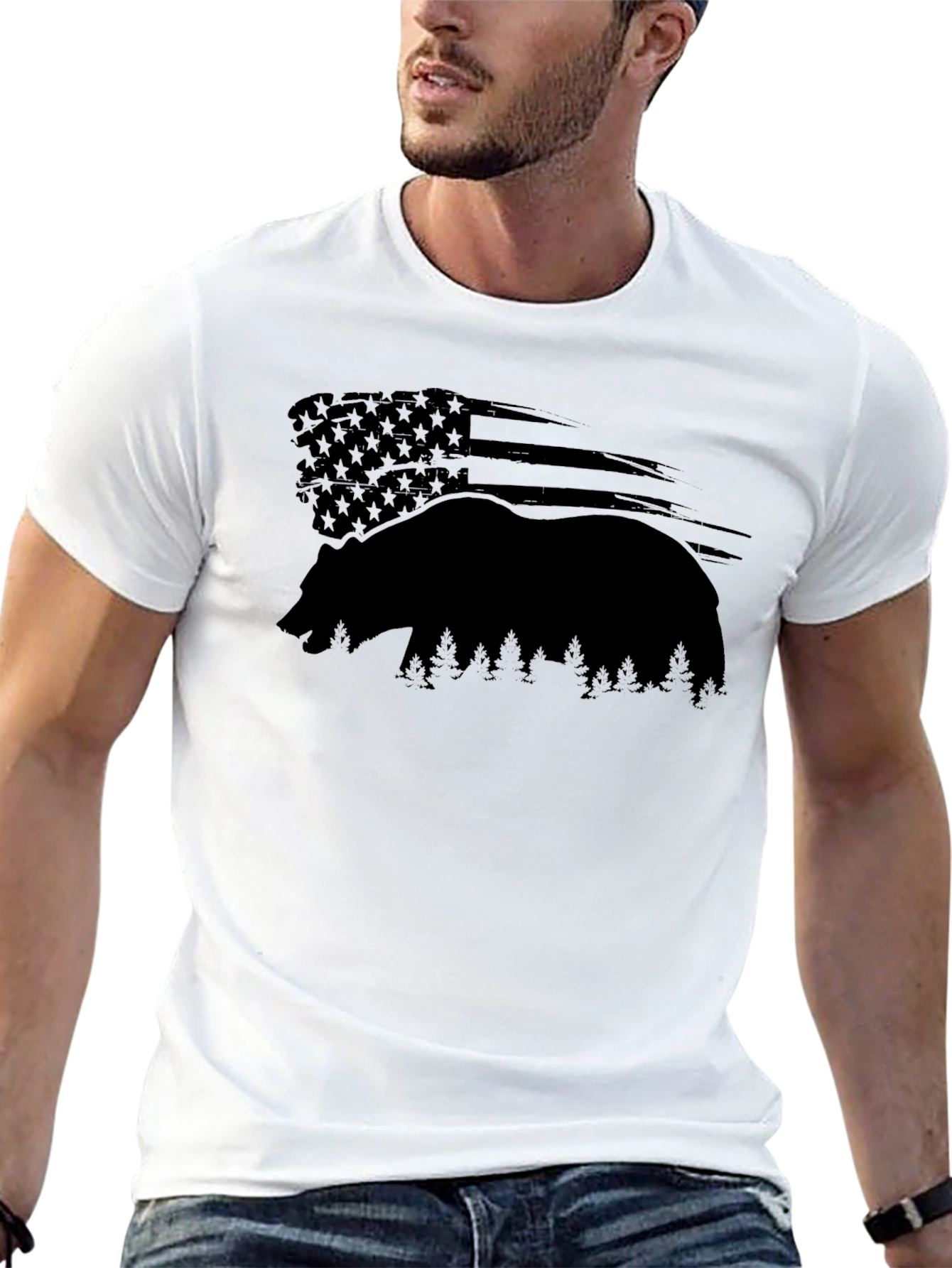 American Bear Silhouette Graphic T-Shirt