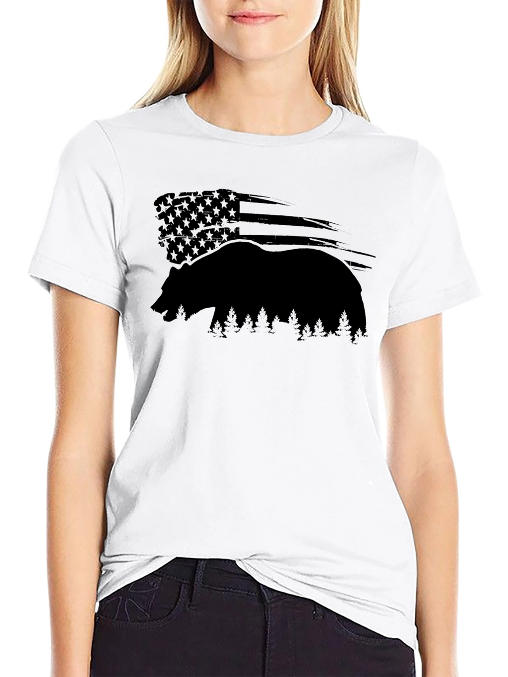 American Bear Silhouette Graphic T-Shirt