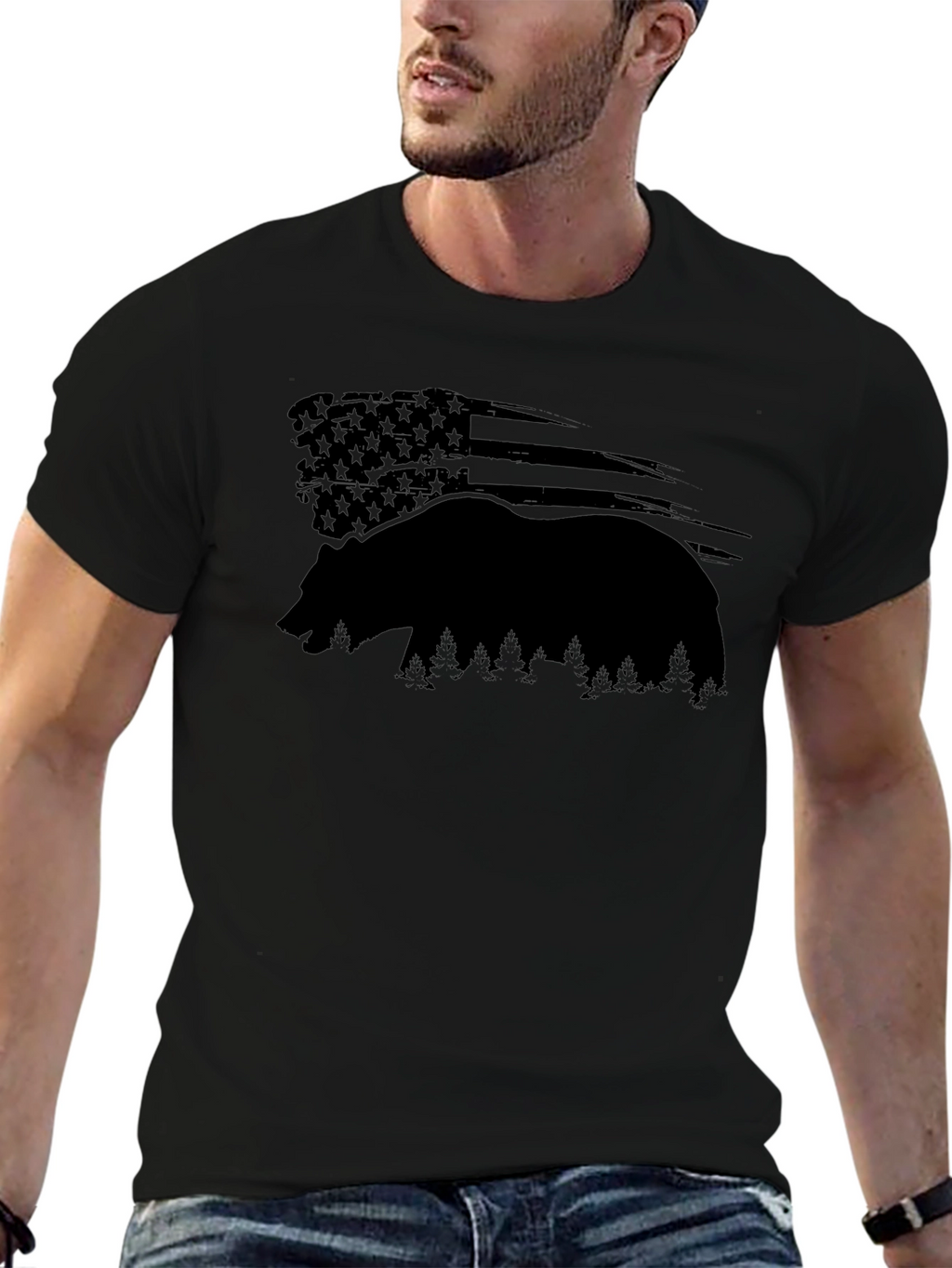 American Bear Silhouette Graphic T-Shirt