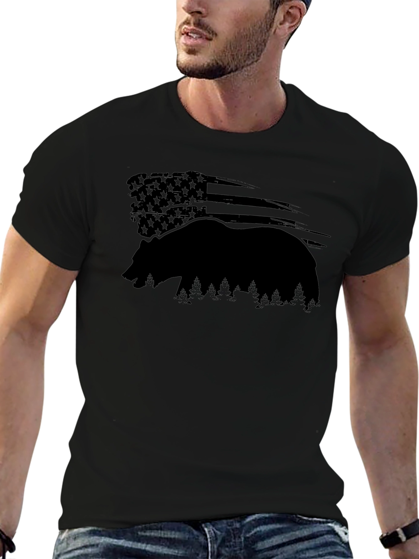 American Bear Silhouette Graphic T-Shirt