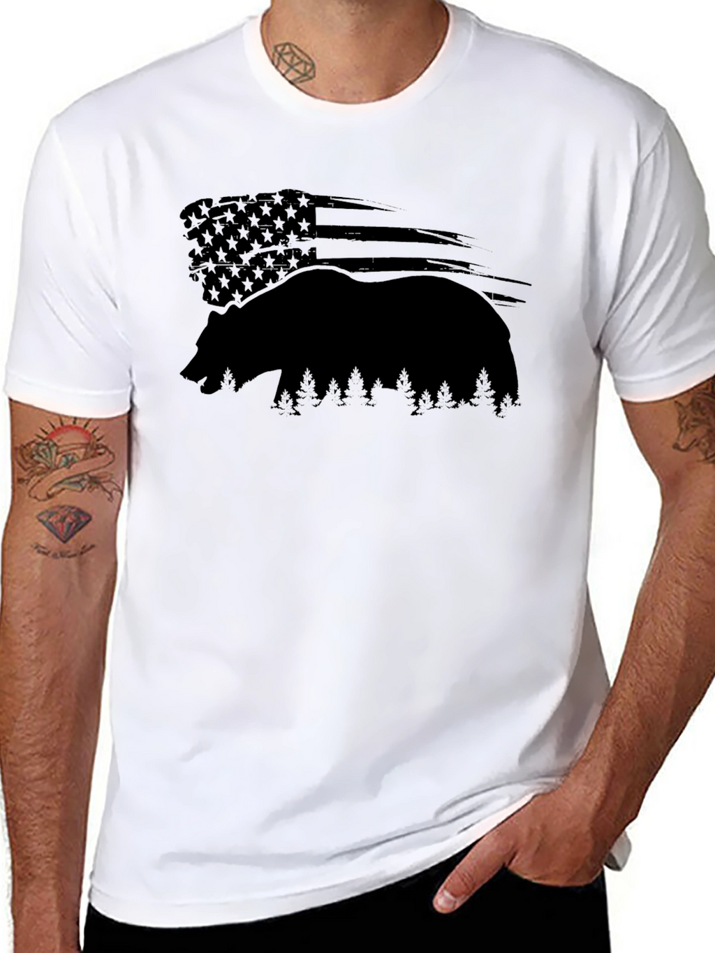 American Bear Silhouette Graphic T-Shirt