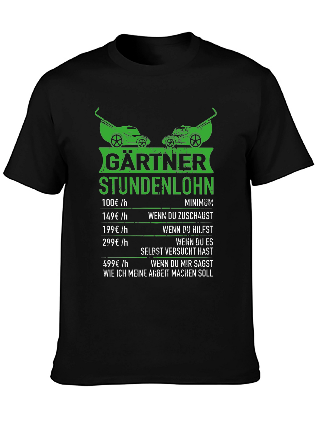 Funny Gardener Hourly Rate T-Shirt