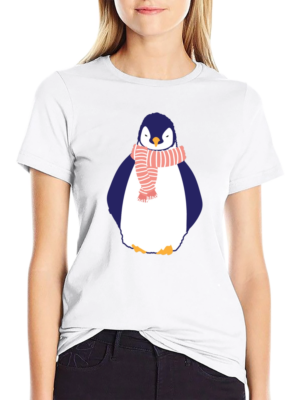 Penguin Scarf Graphic Tee - Mens Black T-Shirt