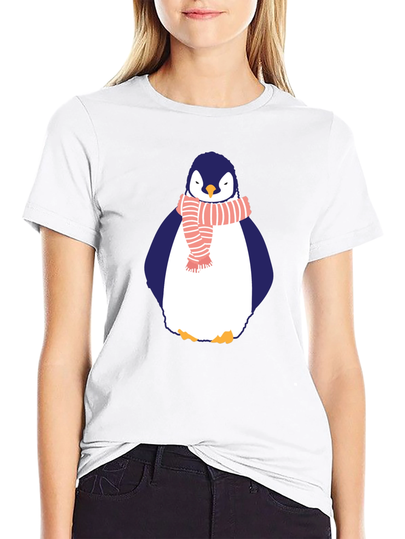 Penguin Scarf Graphic Tee - Mens Black T-Shirt