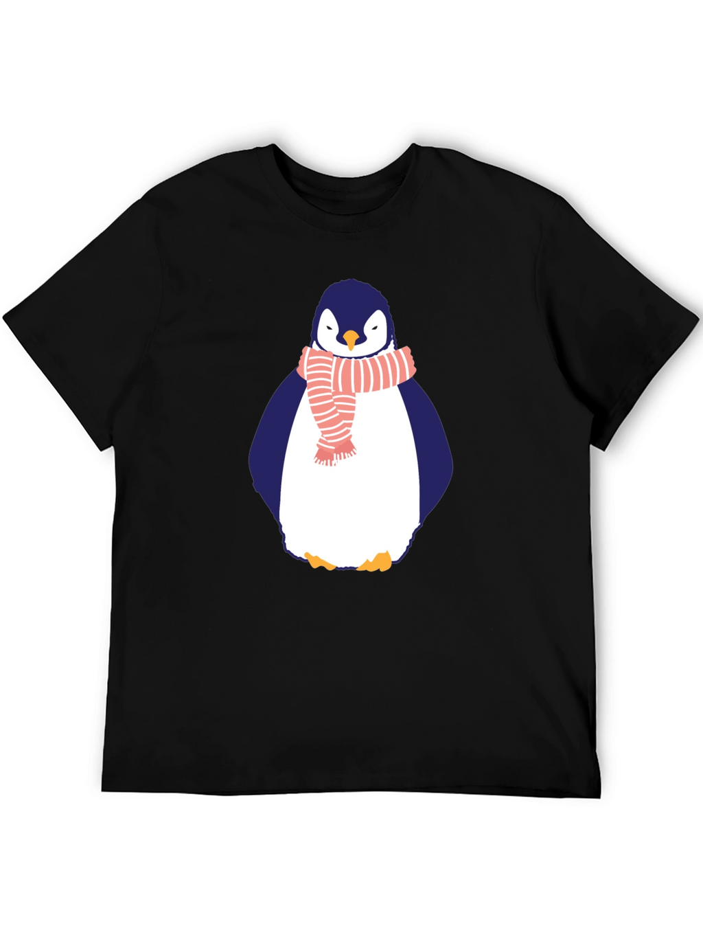 Penguin Scarf Graphic Tee - Mens Black T-Shirt