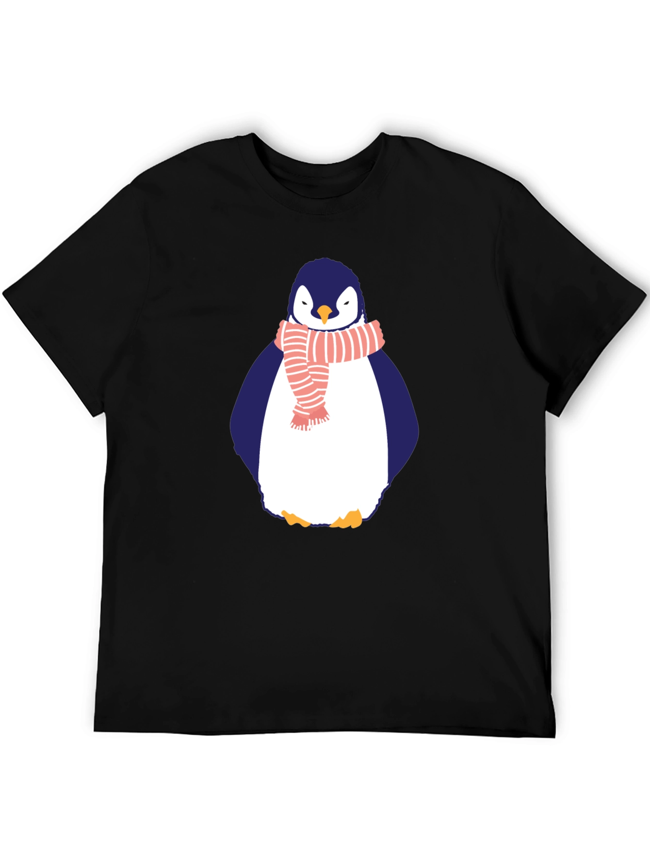 Penguin Scarf Graphic Tee - Mens Black T-Shirt