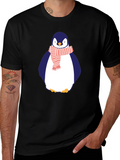 Penguin Scarf Graphic Tee - Mens Black T-Shirt