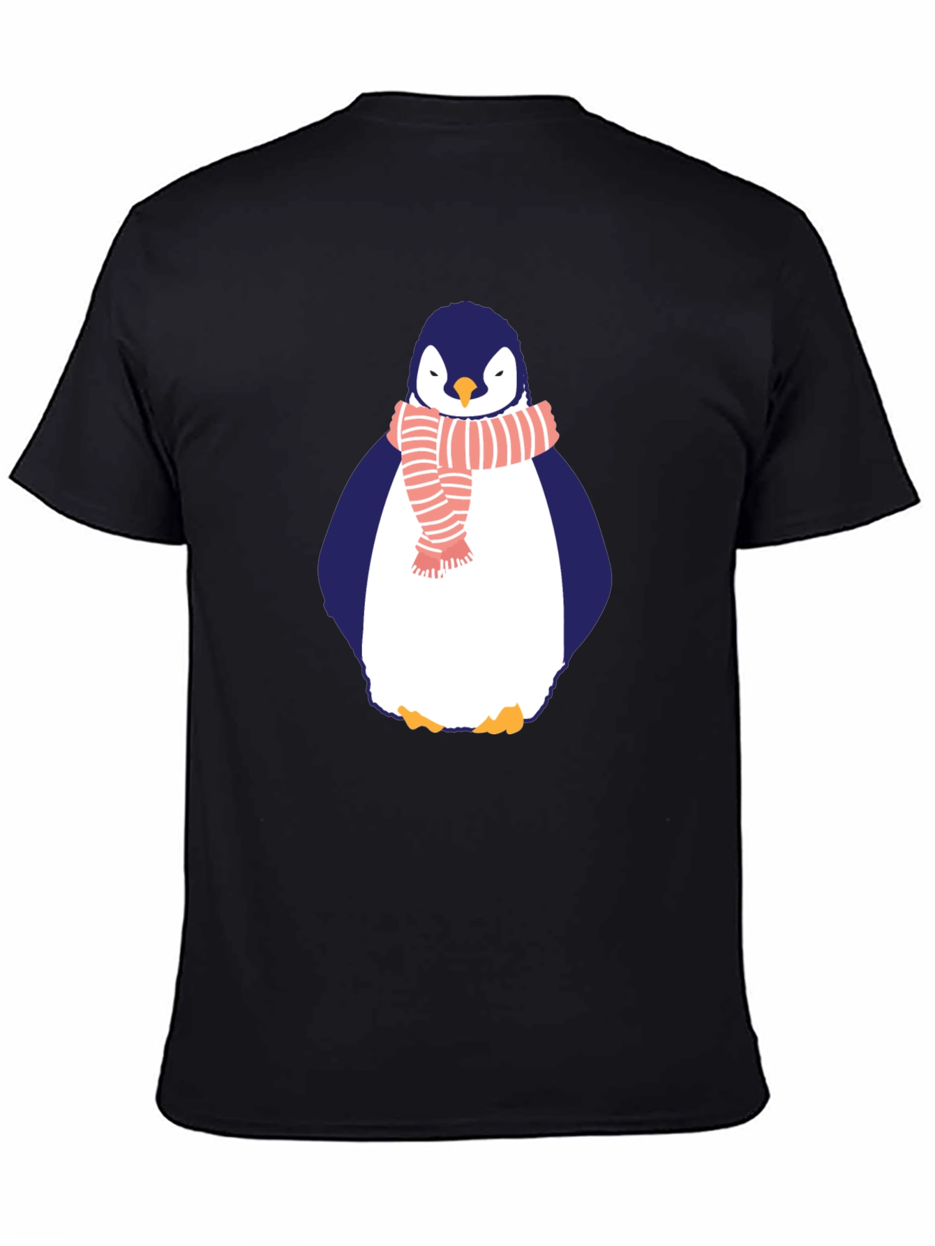 Penguin Scarf Graphic Tee - Mens Black T-Shirt