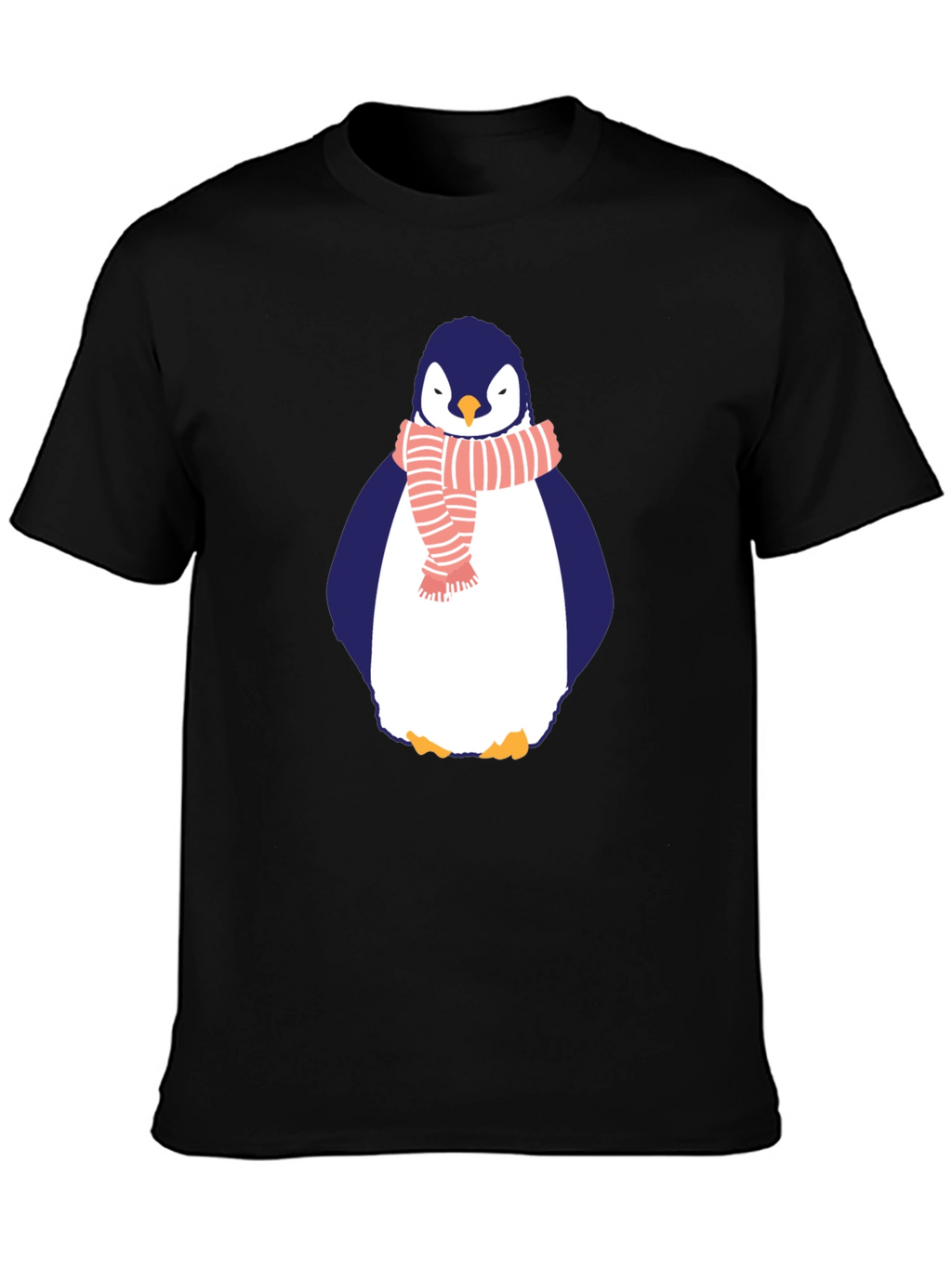 Penguin Scarf Graphic Tee - Mens Black T-Shirt