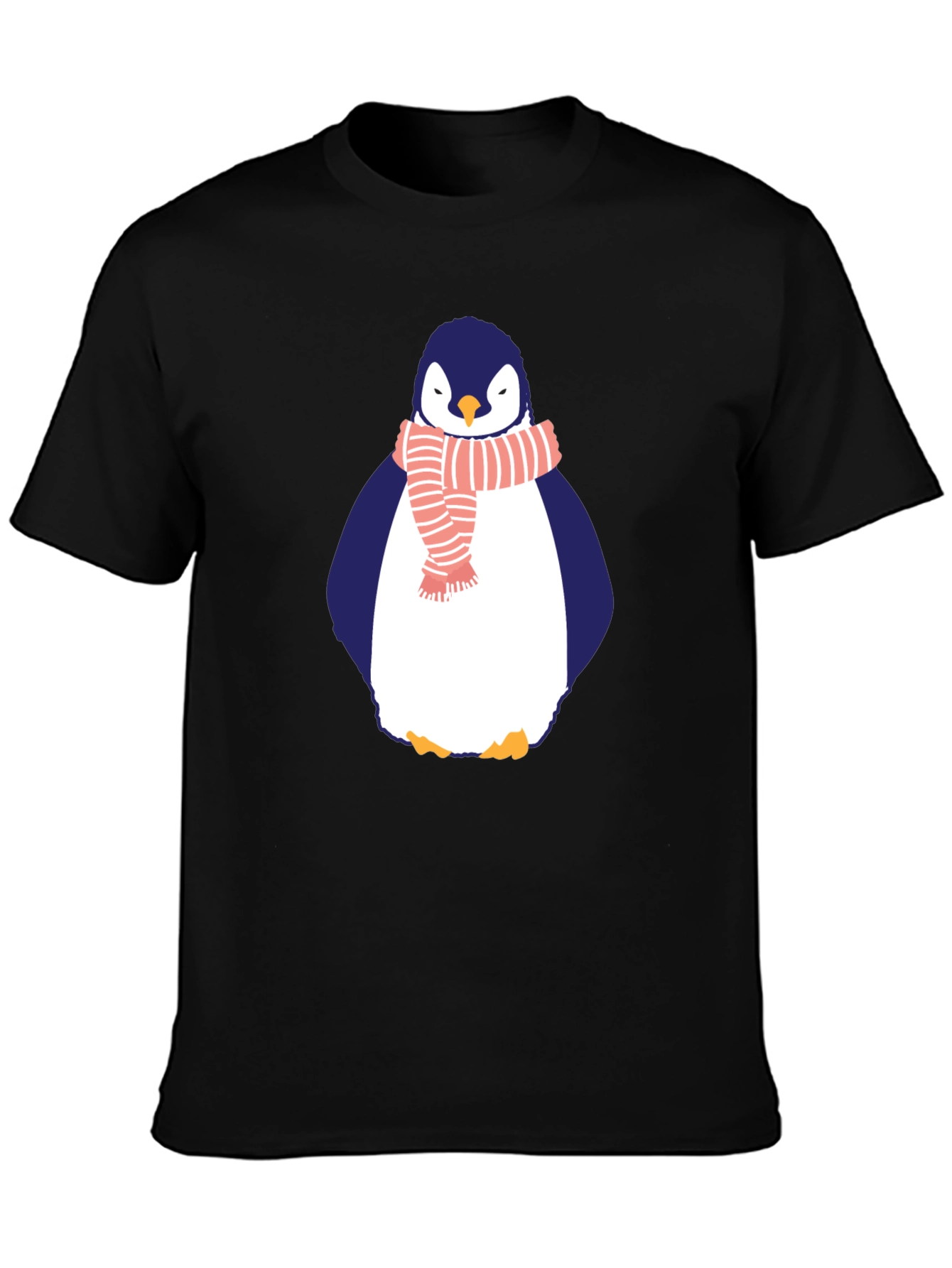 Penguin Scarf Graphic Tee - Mens Black T-Shirt