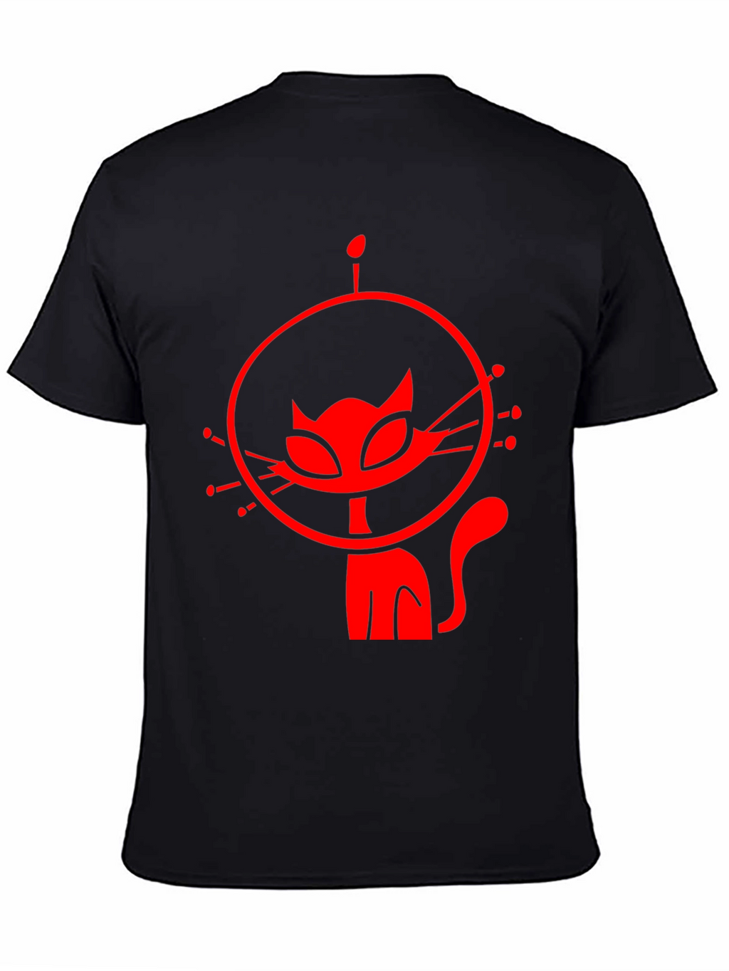Retro Cat Astronaut Black Graphic Tee
