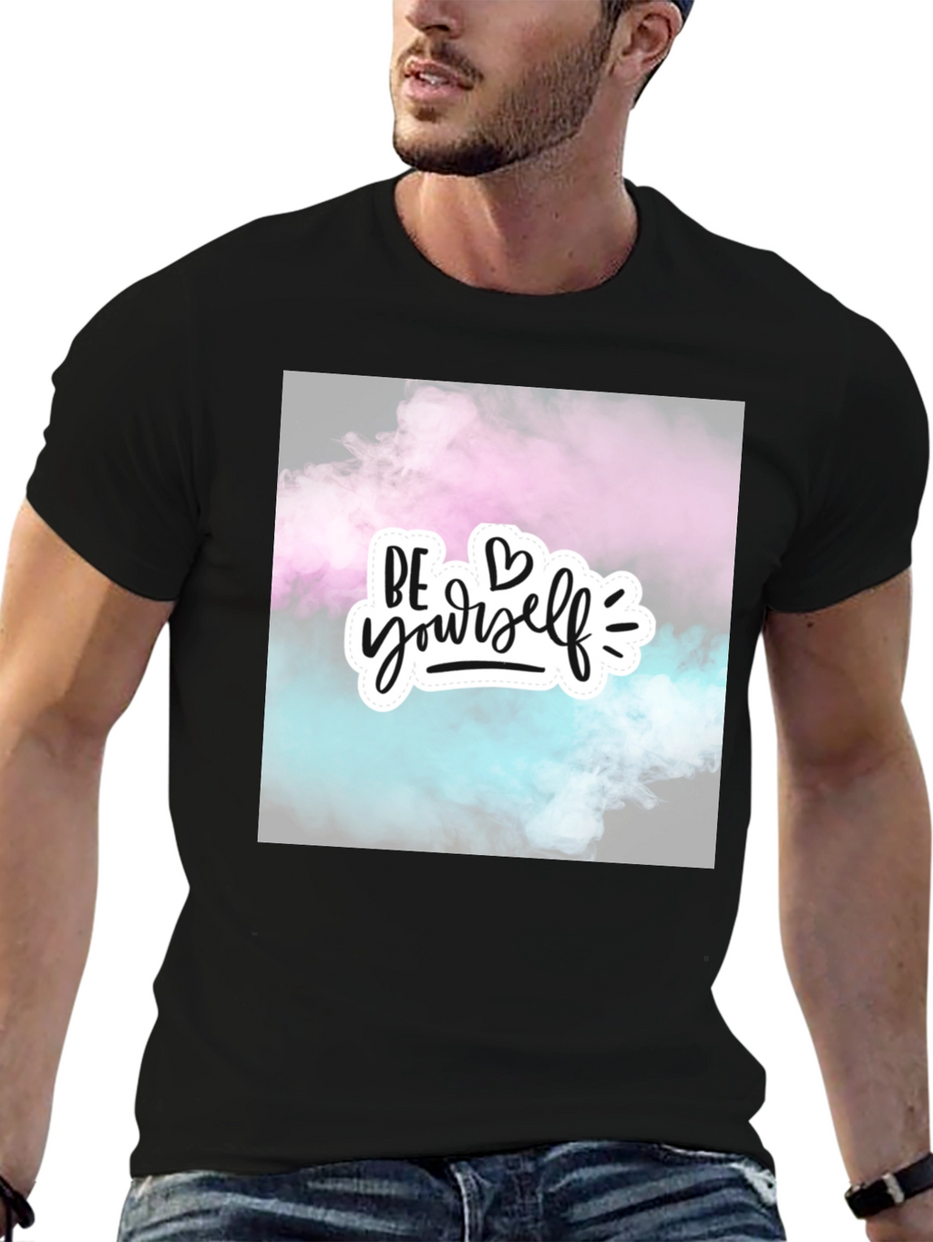 Be Yourself Graphic Tee - Stylish Black Cotton T-Shirt