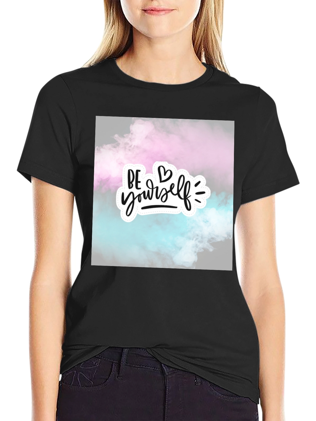Be Yourself Graphic Tee - Stylish Black Cotton T-Shirt
