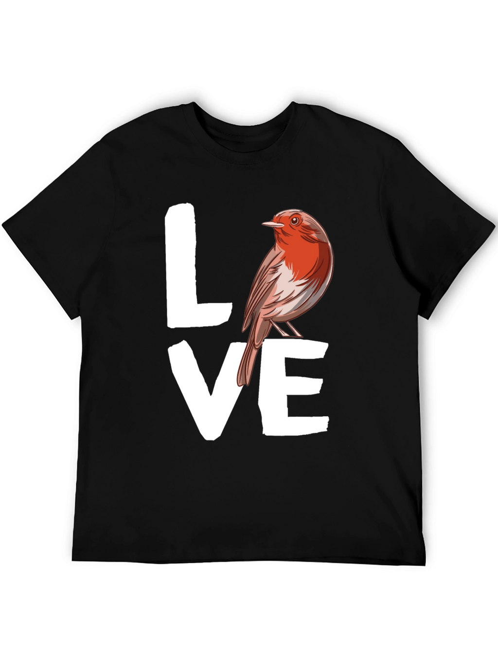 Love Bird Graphic Tee - Black Cotton T-Shirt