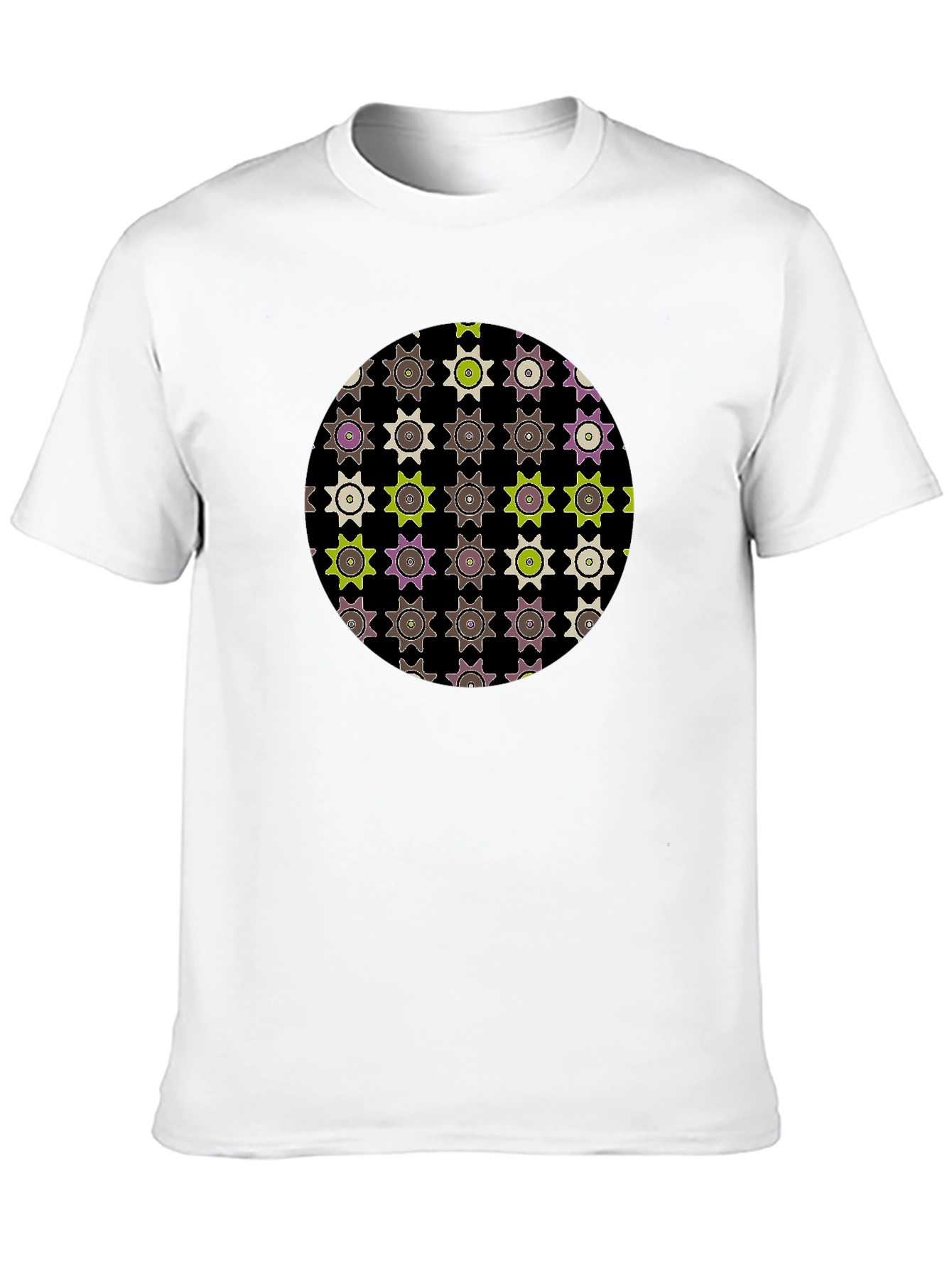 Geometric Print Black Tee